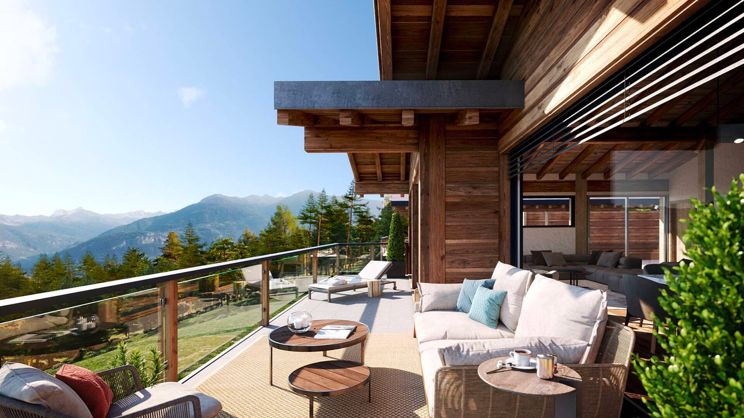 Vue extérieure de la terrasse