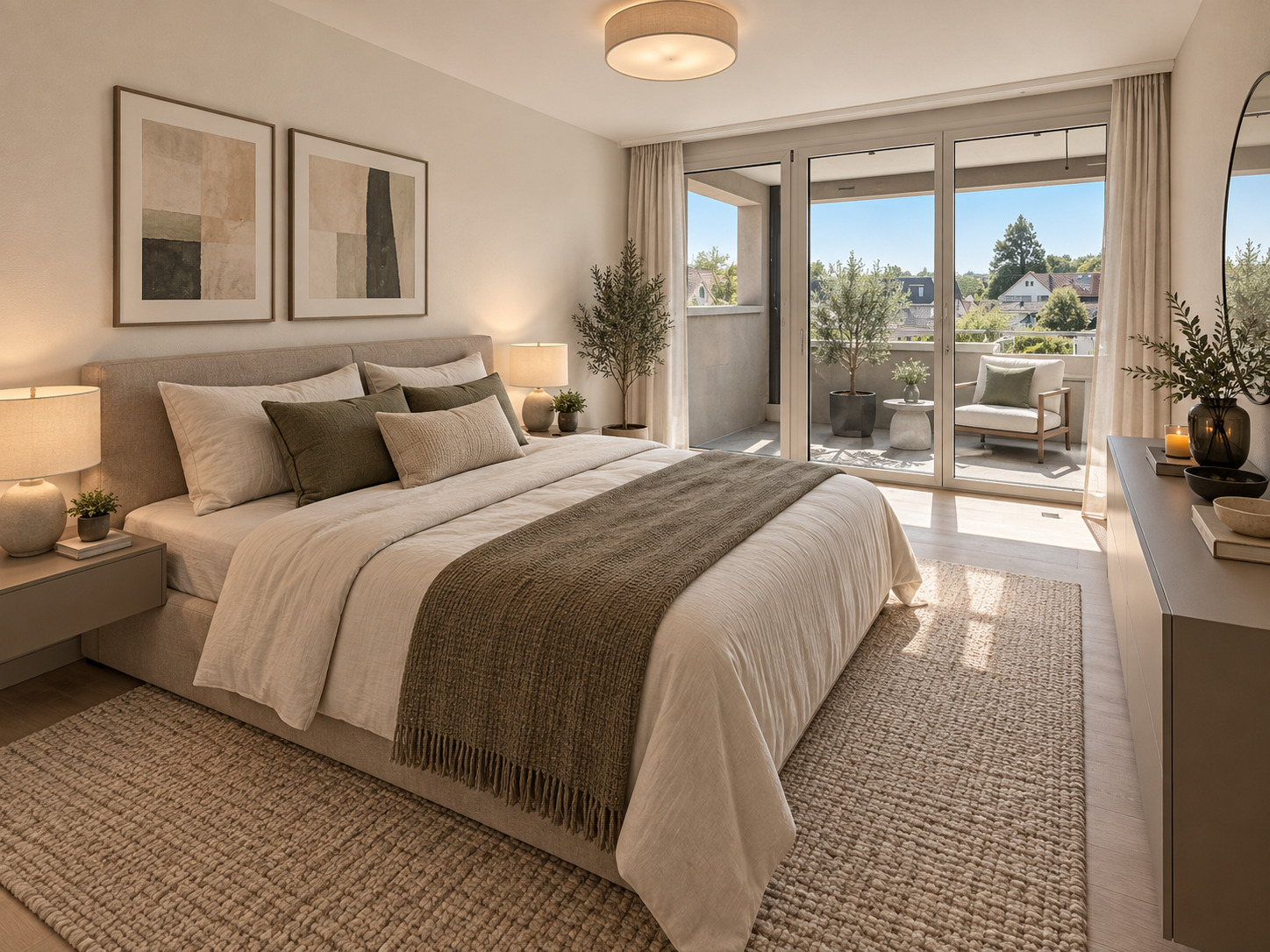 Schönes, modernes Schlafzimmer