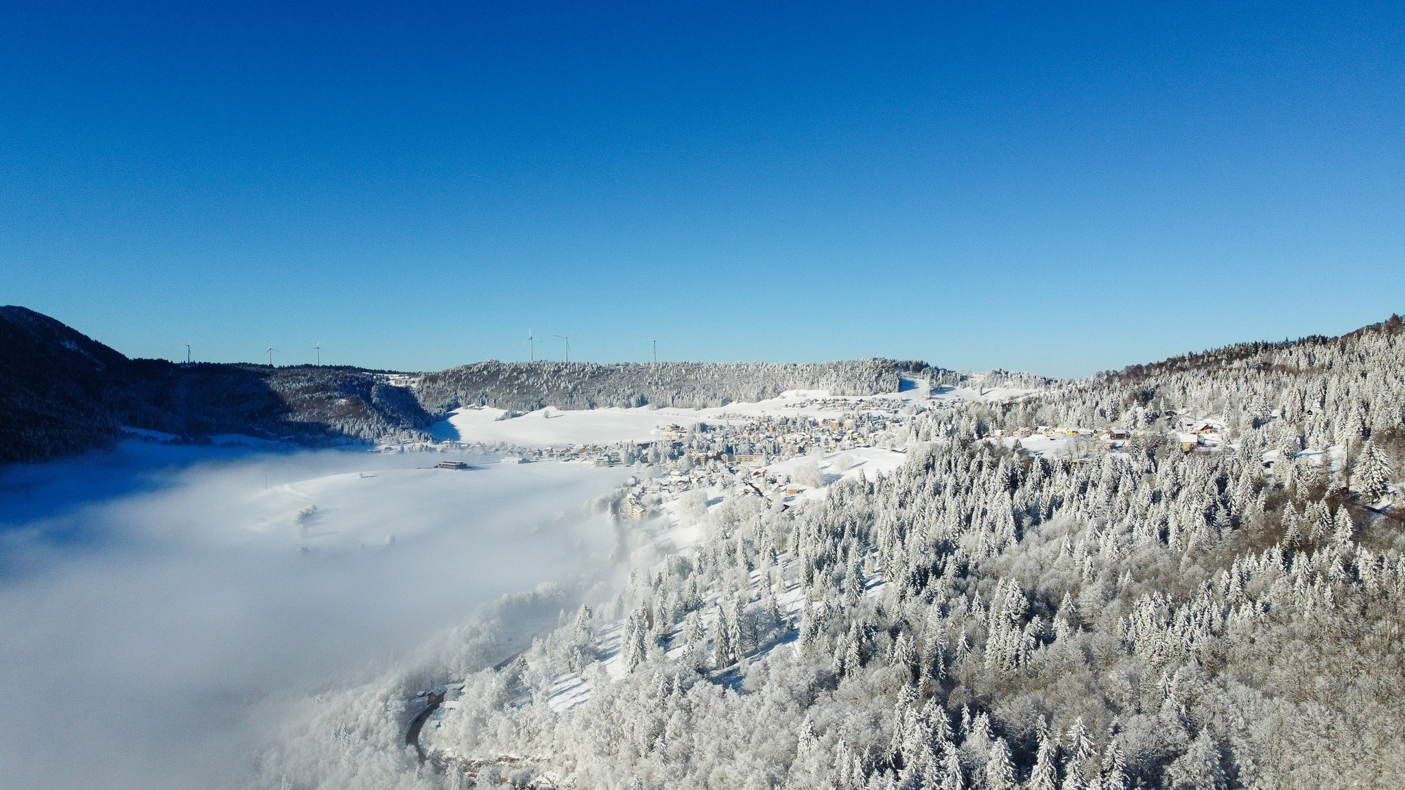 Vue aérienne de la région