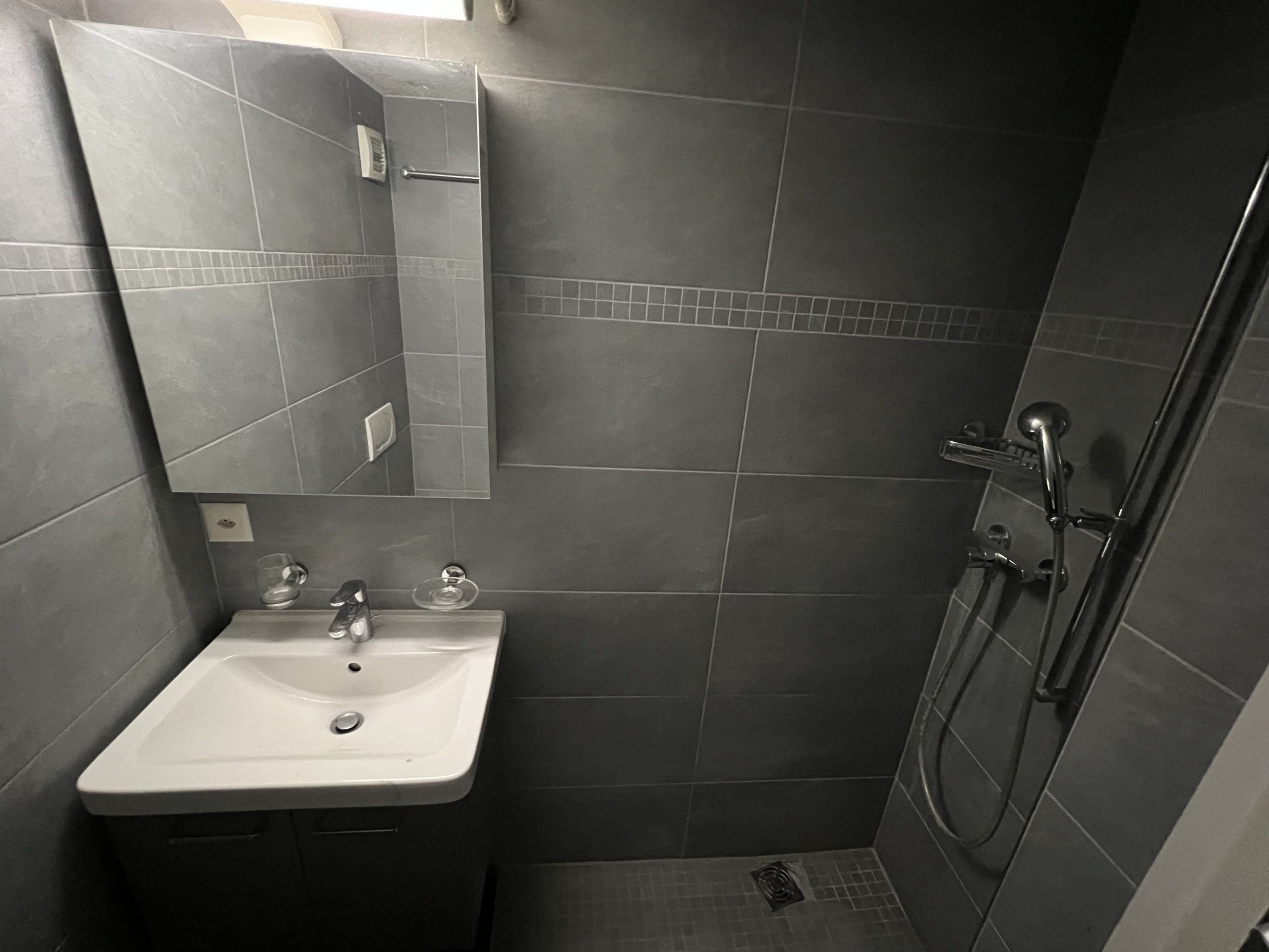 Bathroom with walk-in shower Bathroom with walk-in shower