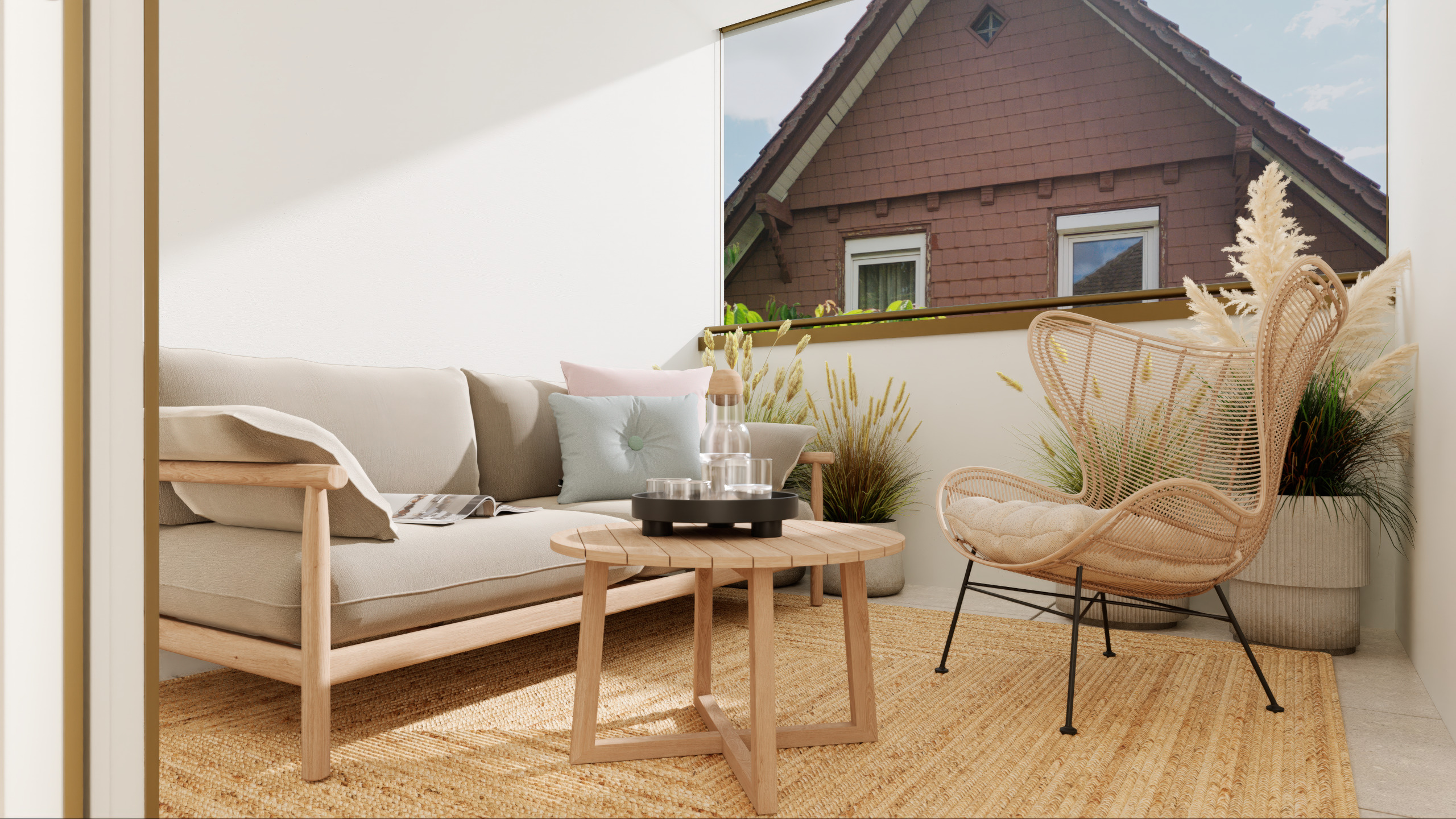 Gedeckte Loggia Richtung Westen Gedeckte Loggia Richtung Westen