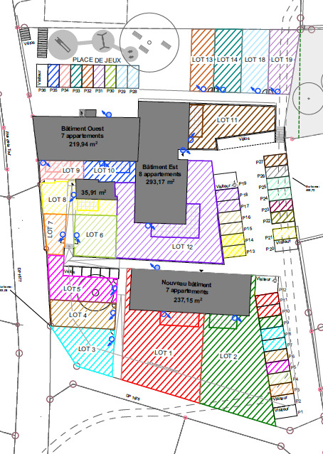 Immosol | Ollon | Plan jardin et parking Immosol | Ollon | Plan jardin et parking