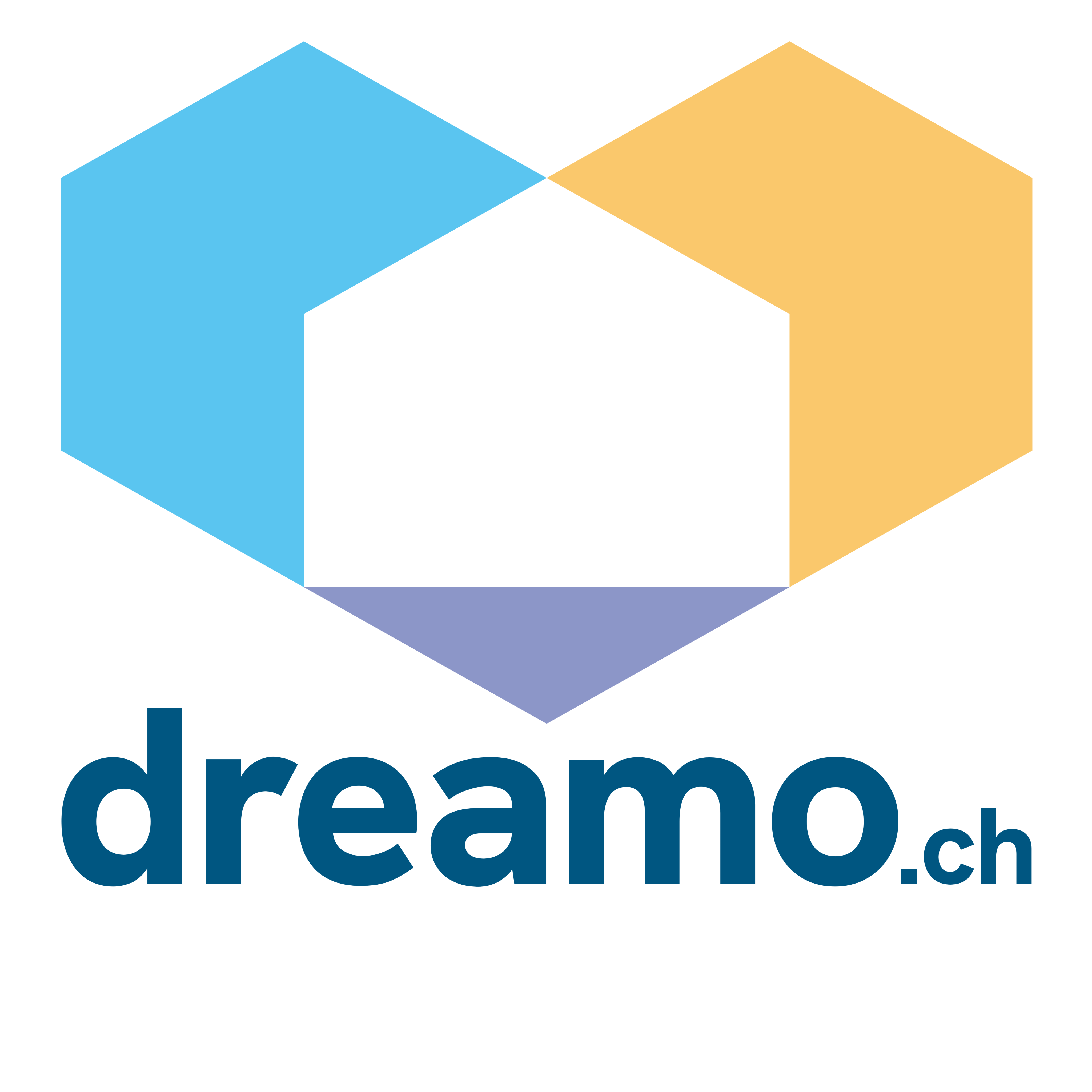 Le logo de dreamo.ch, un cœur géométrique et coloré au centre duquel se trouve une maison, illustrant notre passion pour l'immobilier