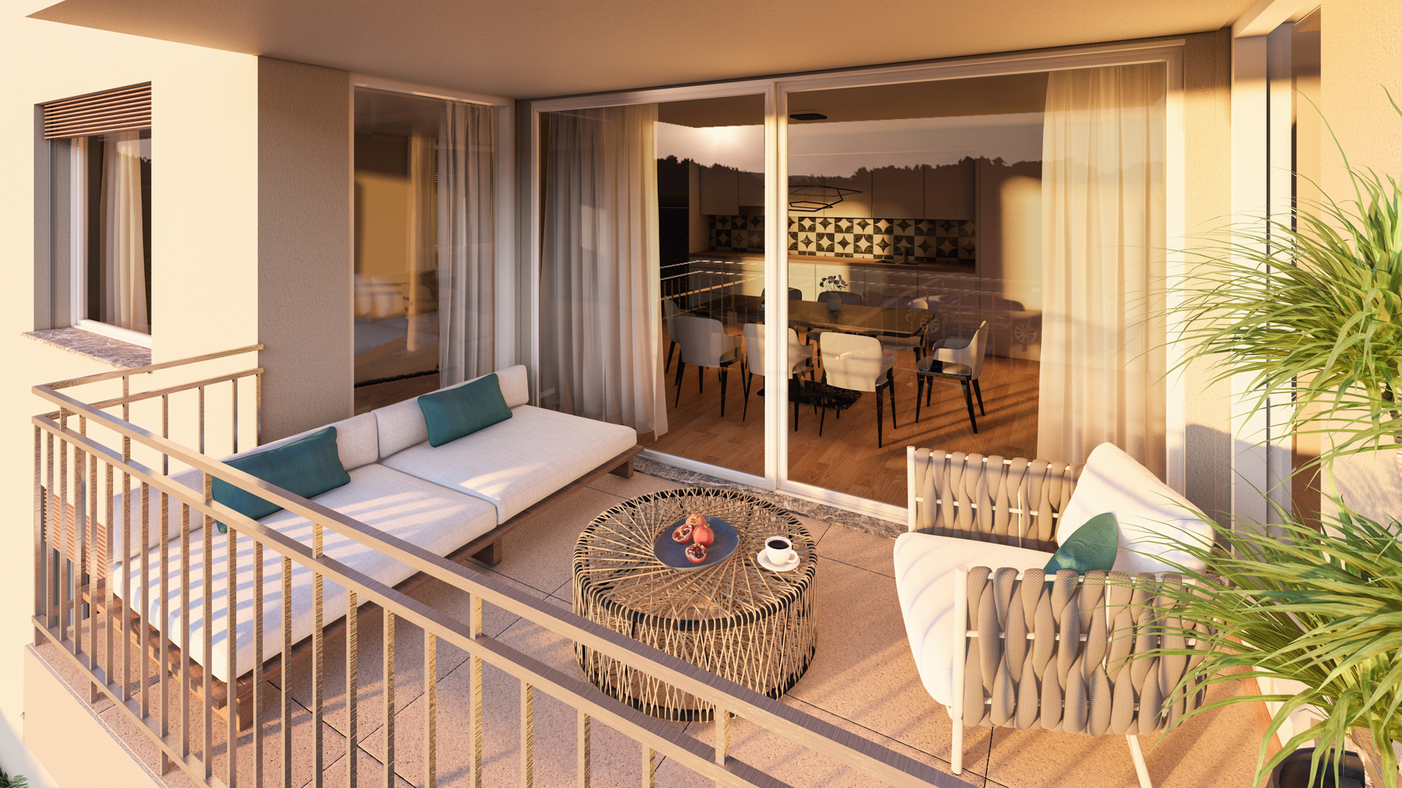 Appartements neufs à vendre à Siviriez : un balcon.