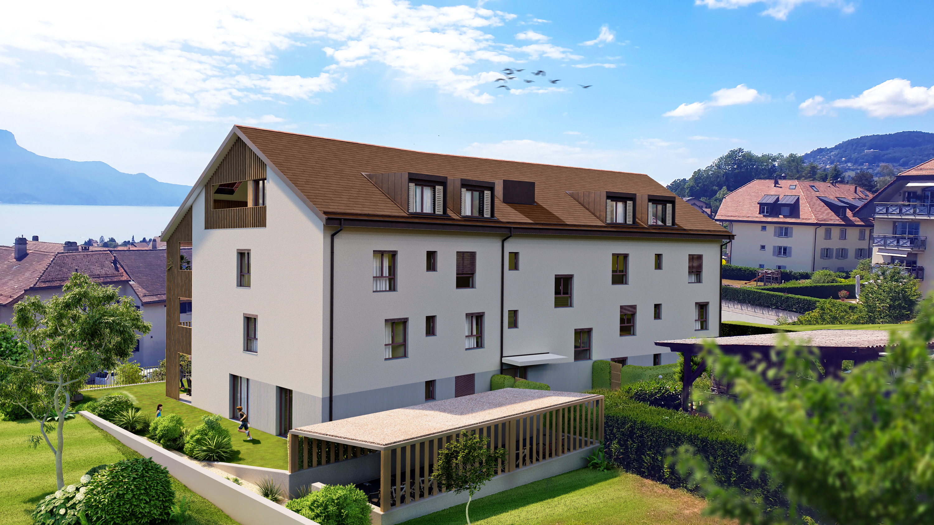 Appartement neuf à vendre à St-Légier : le bâtiment.