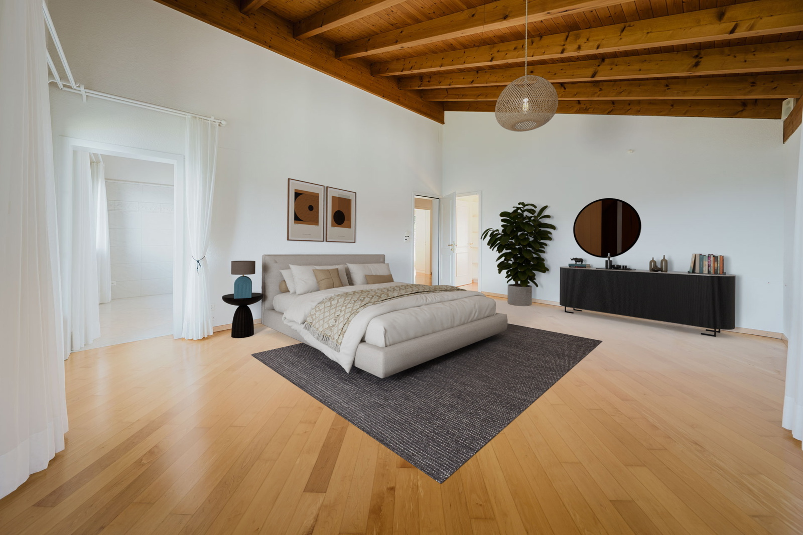 Grosszügiges Schlafzimmer mit Ankleide und Bad en Suite