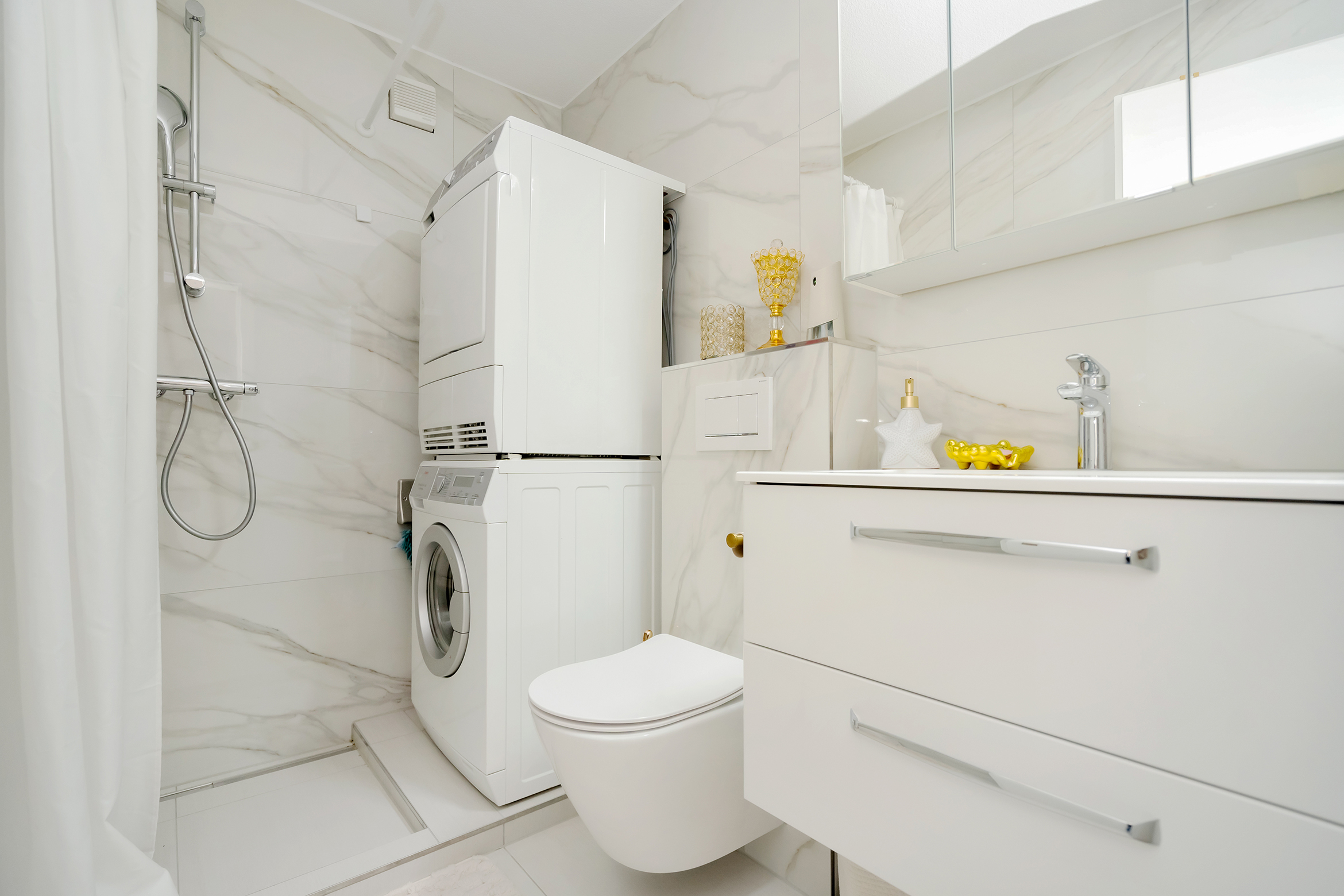 Gäste Wc mit Dusche und Waschturm