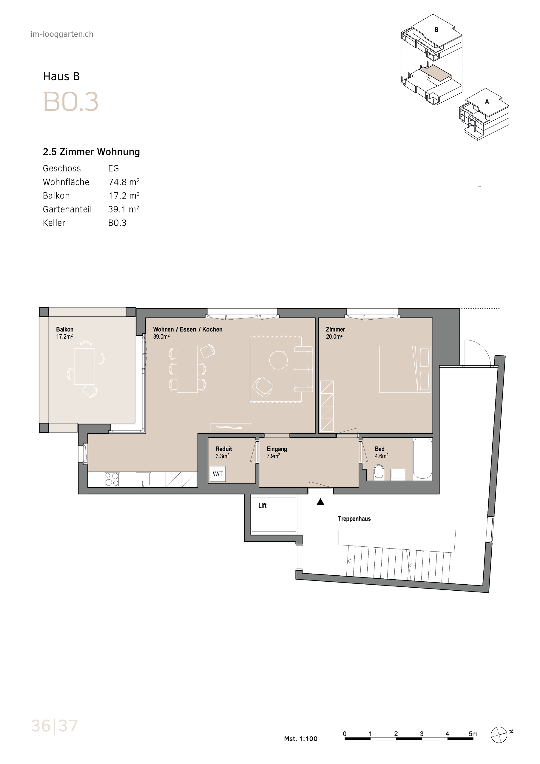 Grundriss Wohnung B0.3 Grundriss Wohnung B0.3