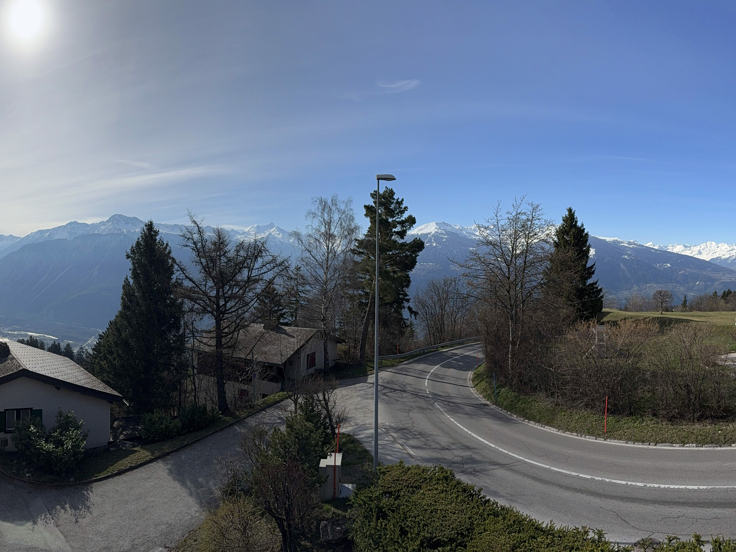 View south and Upper Valais from the terrace View south and Upper Valais from the terrace
