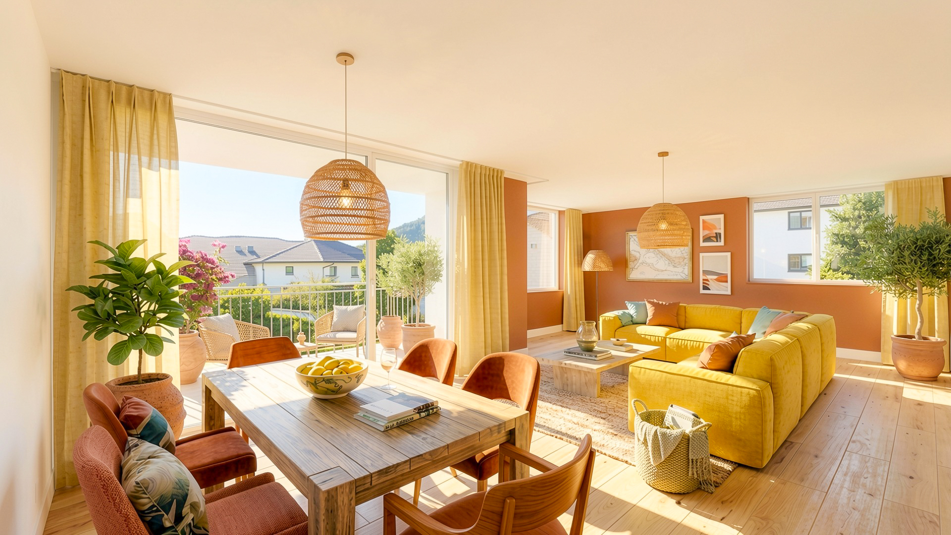 Appartements neufs à vendre à Siviriez : salon.