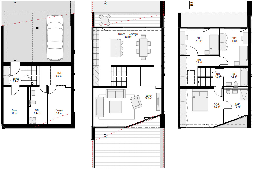 plans d'étages de la VILLA type - C plans d'étages de la VILLA type - C