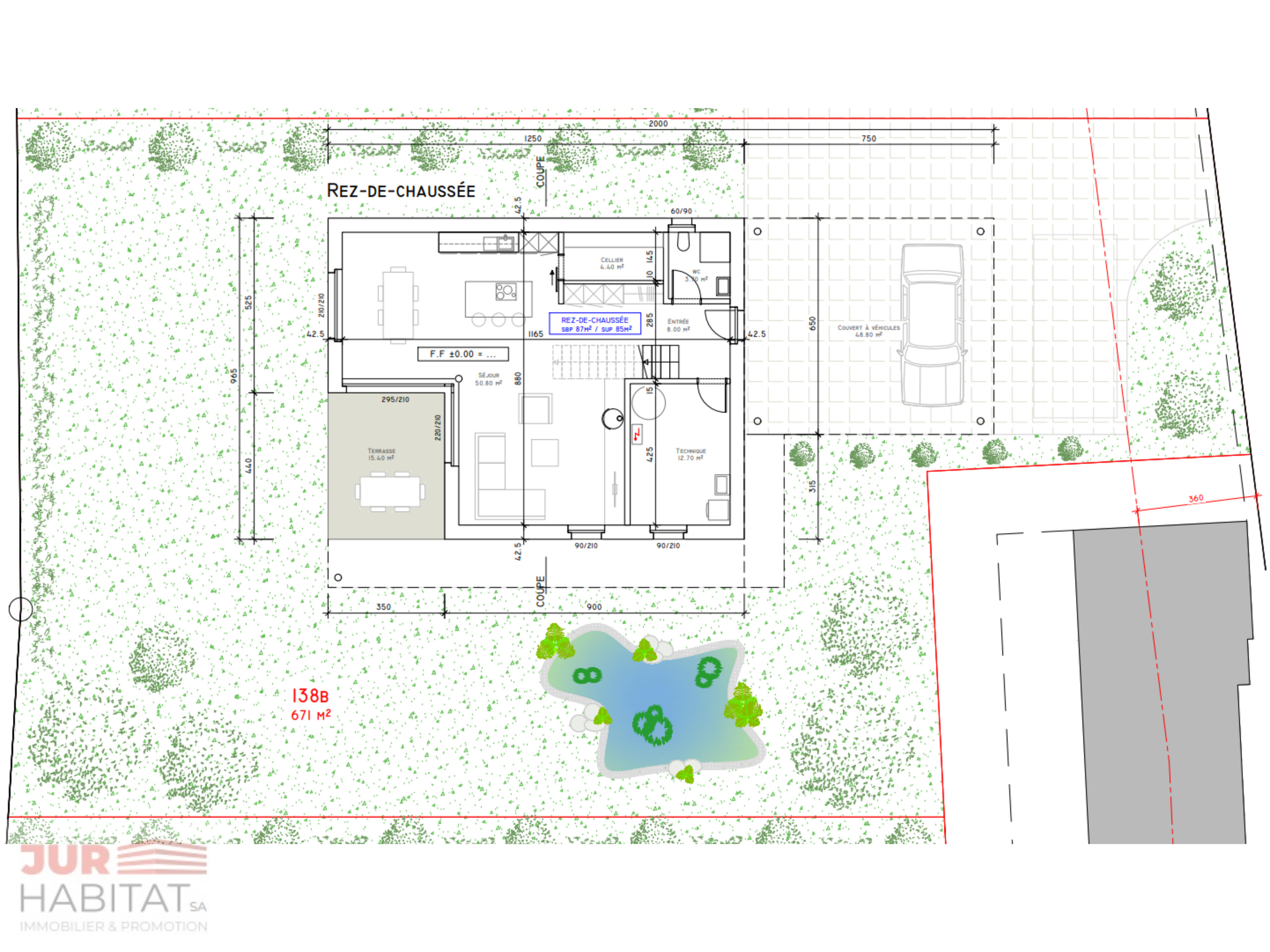 Terra rez-de-chaussée.