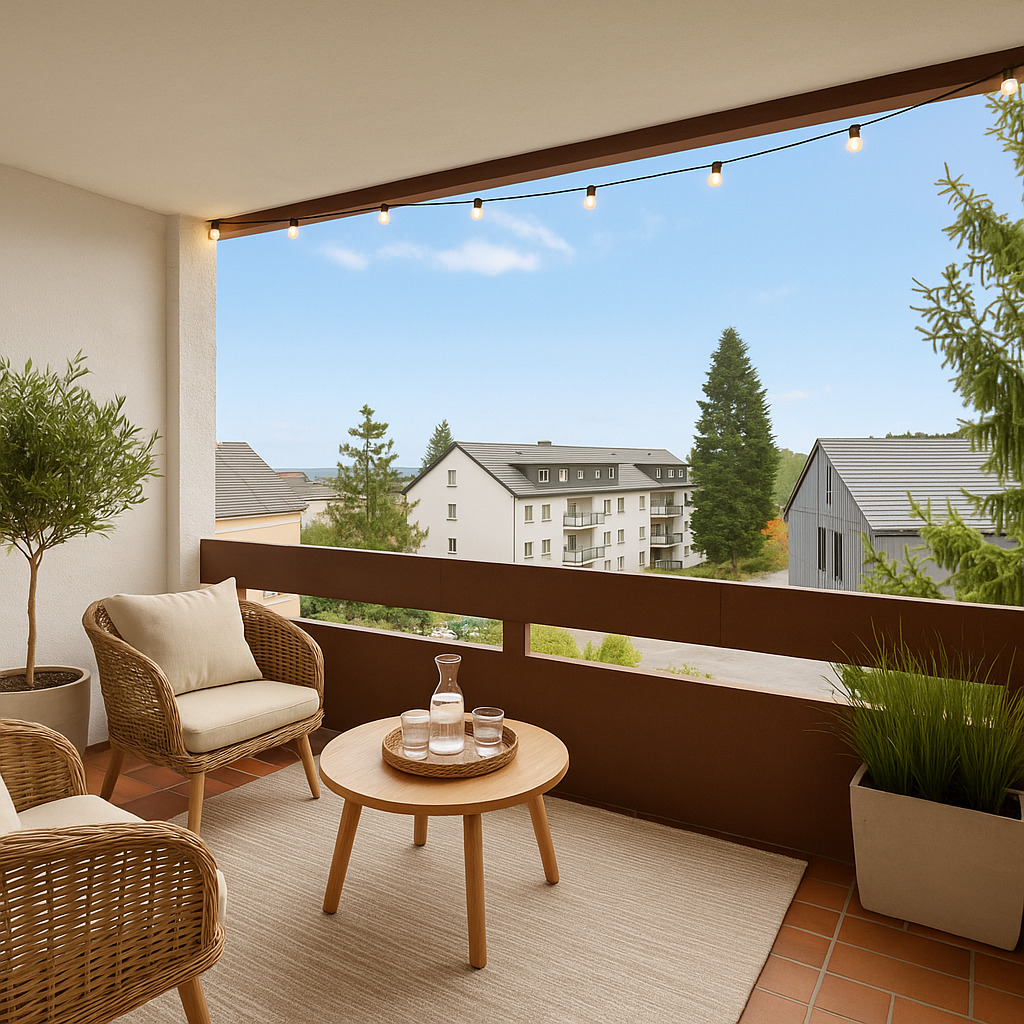 Designvorschlag - Balkon mit Seesicht. Designvorschlag - Balkon mit Seesicht.