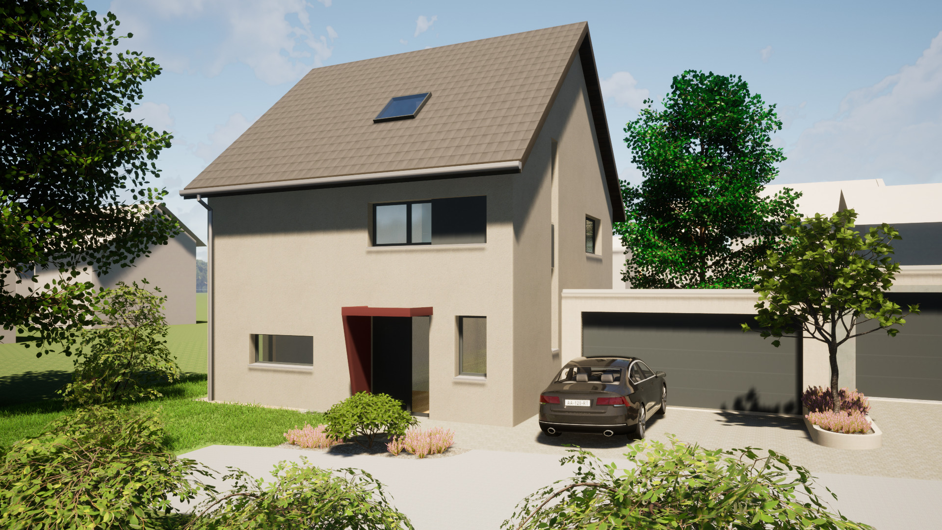 Haus 2 Eingang mit Doppelgarage Haus 2 Eingang mit Doppelgarage