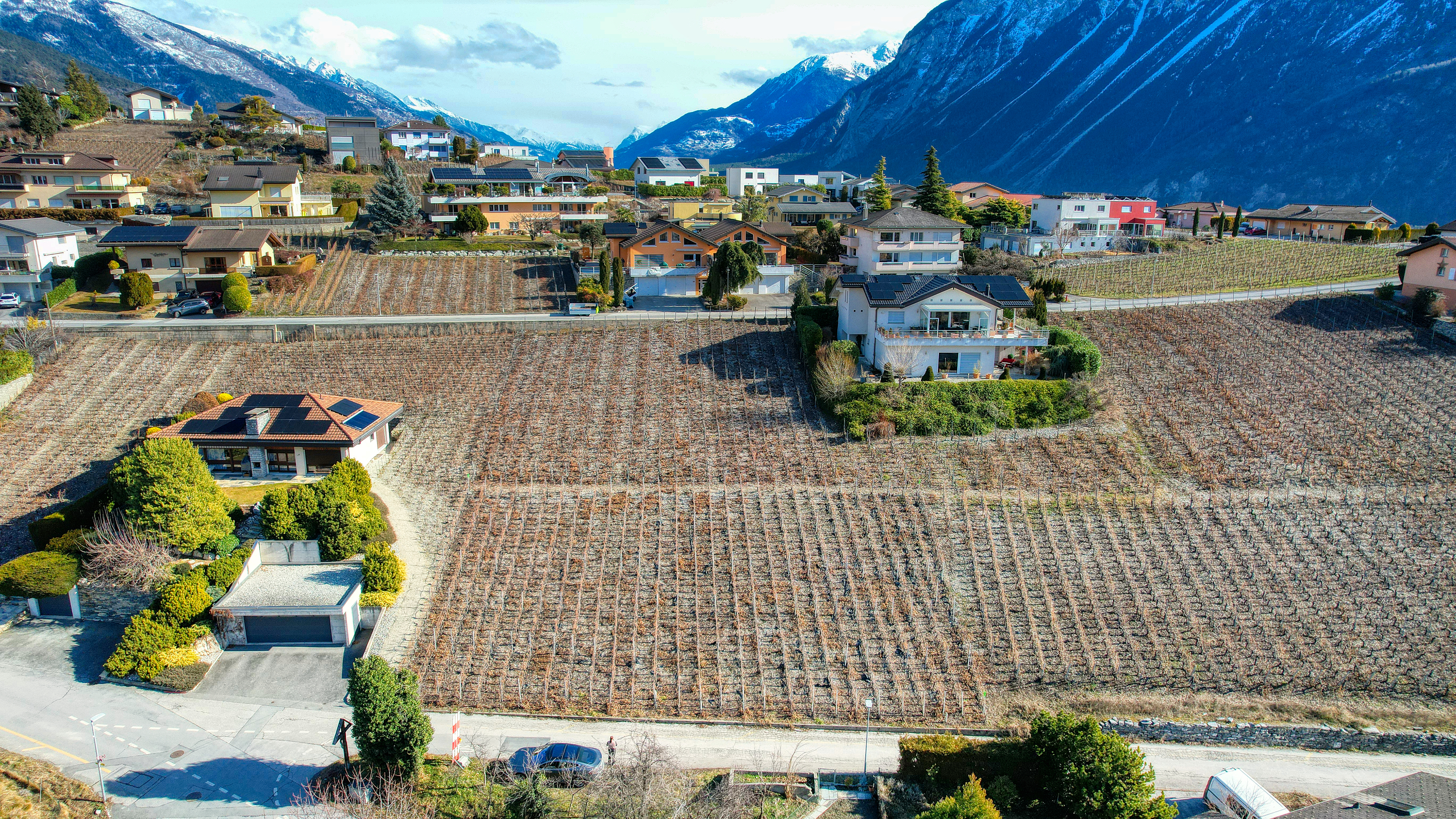 Baugrundstück Miège - Drohnenansicht