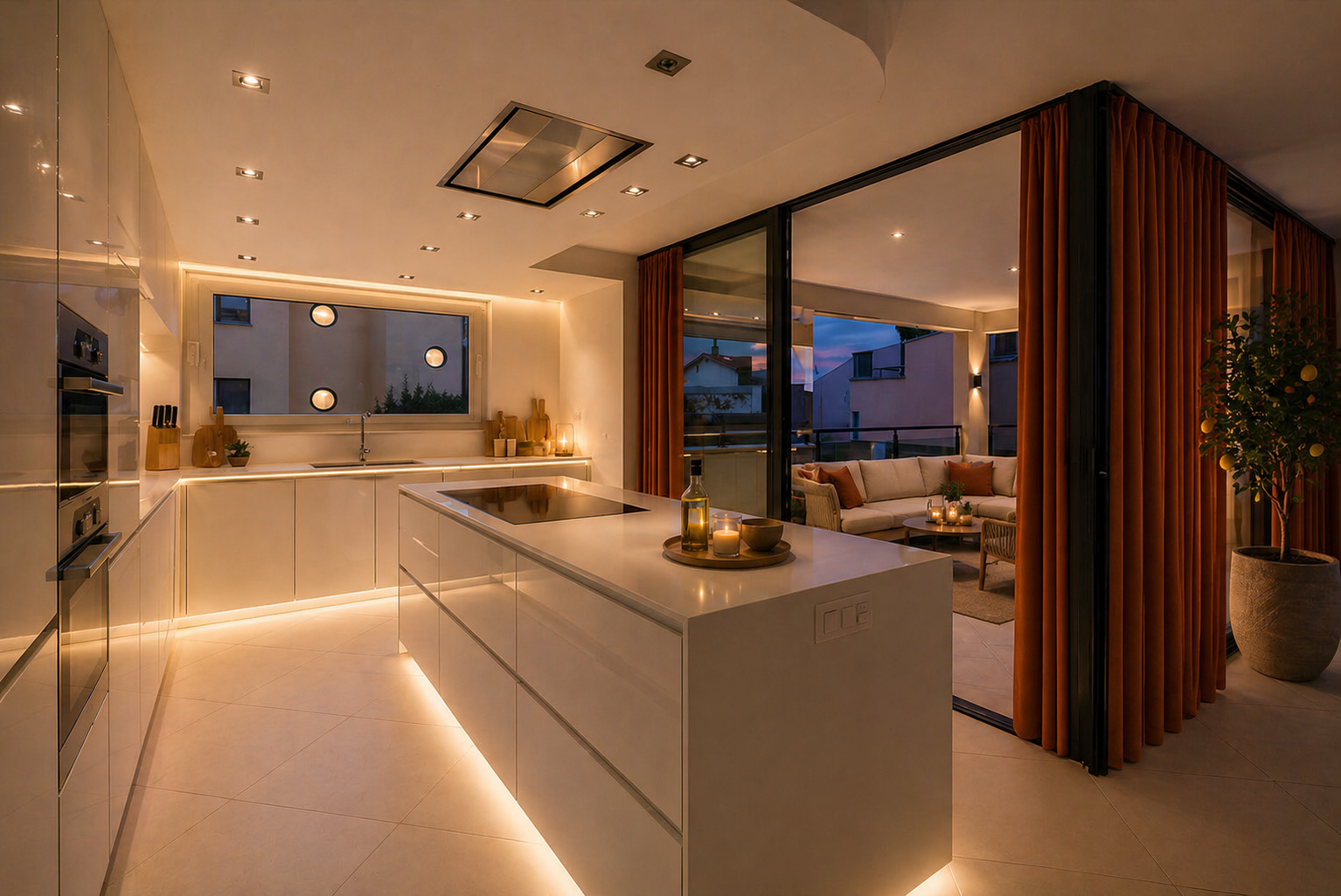 Rendering di cucina e terrazze