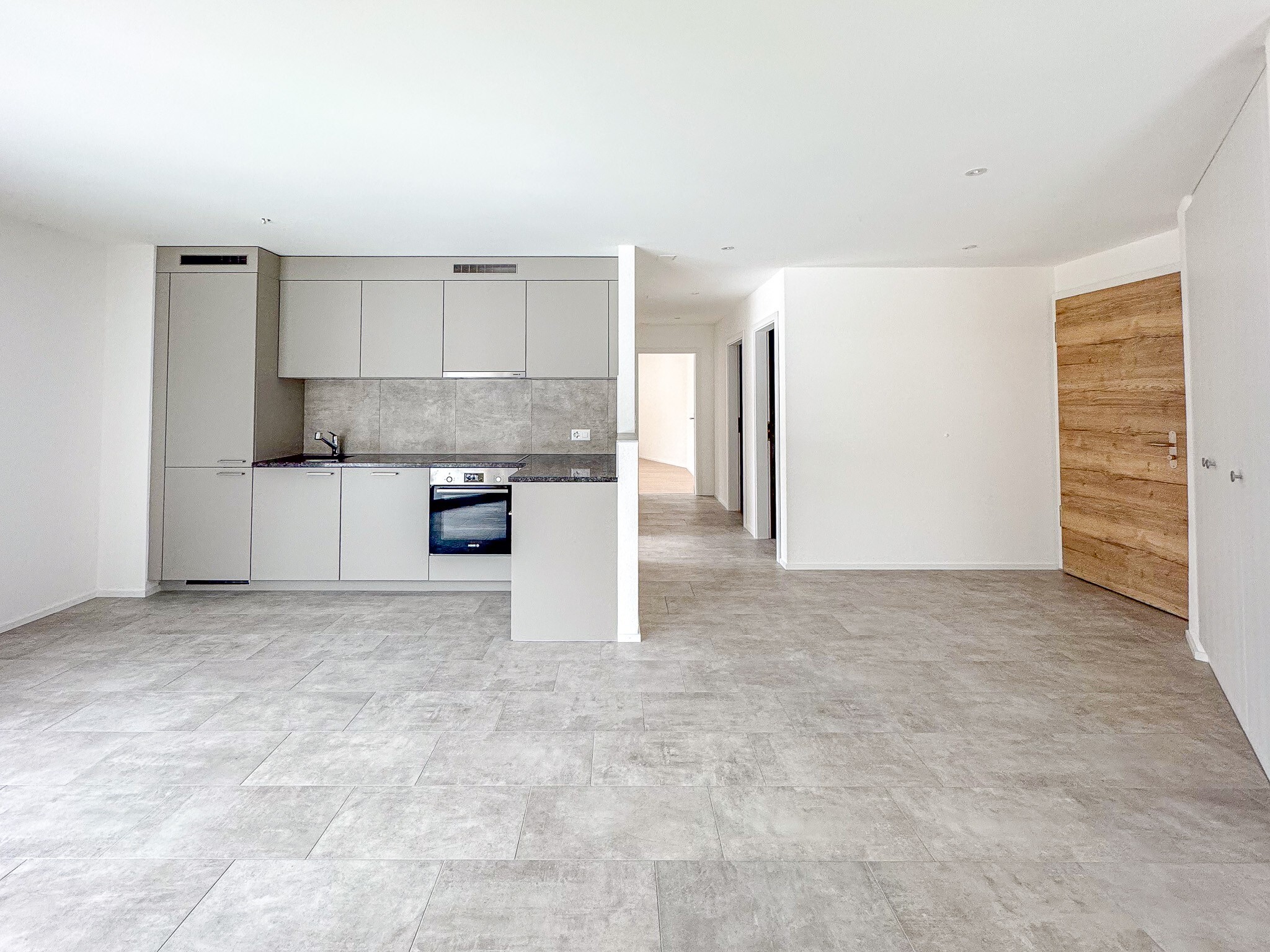 Exemple d'agencement intérieur cuisine et séjour (bâtiment A - 3.5 pièces)