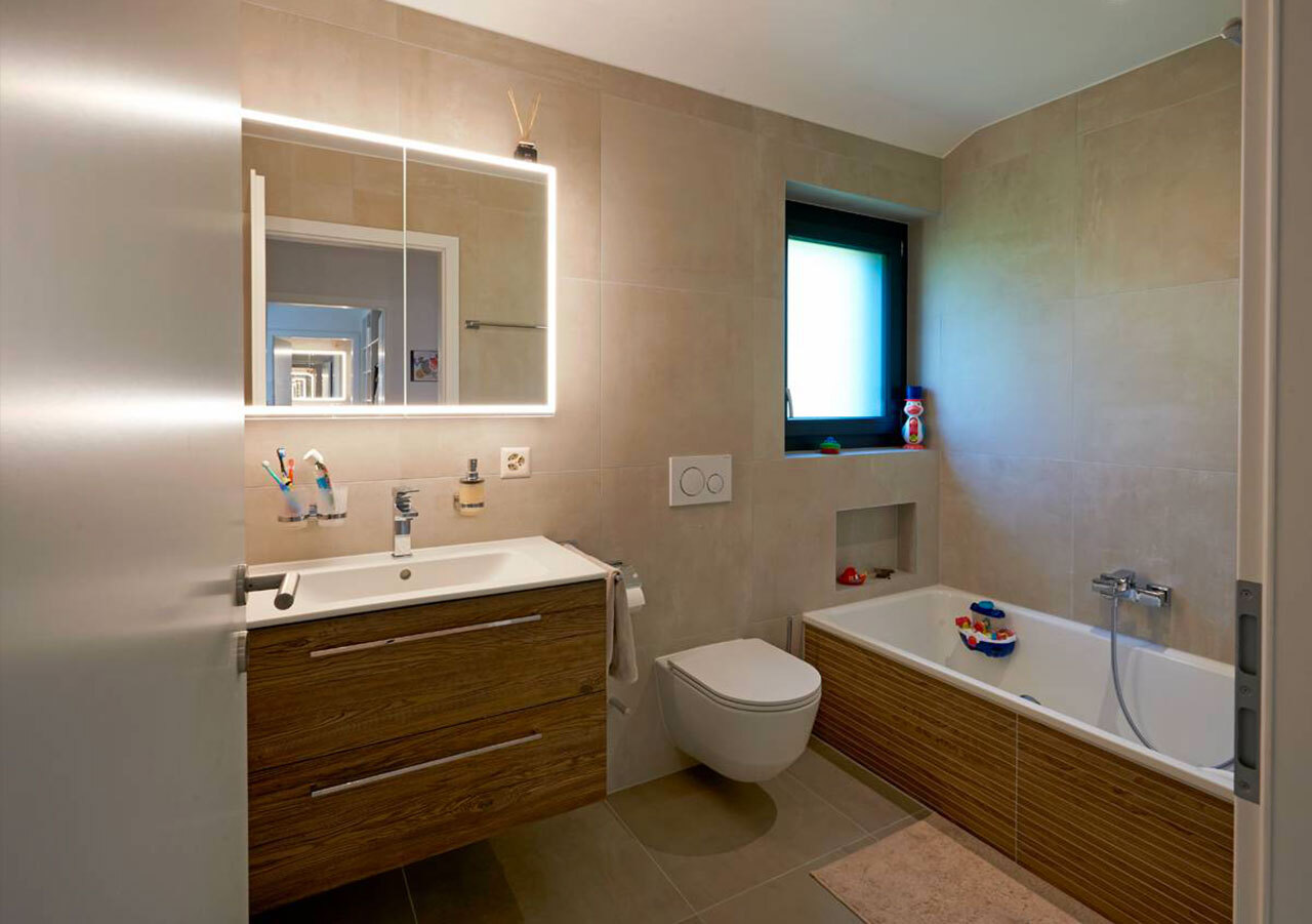 Villas familiales, En Beauregard, Treyvaux Création des villas familiales 51/2 pièces. Espaces extérieurs privatisés, garage individuel pour deux voitures.