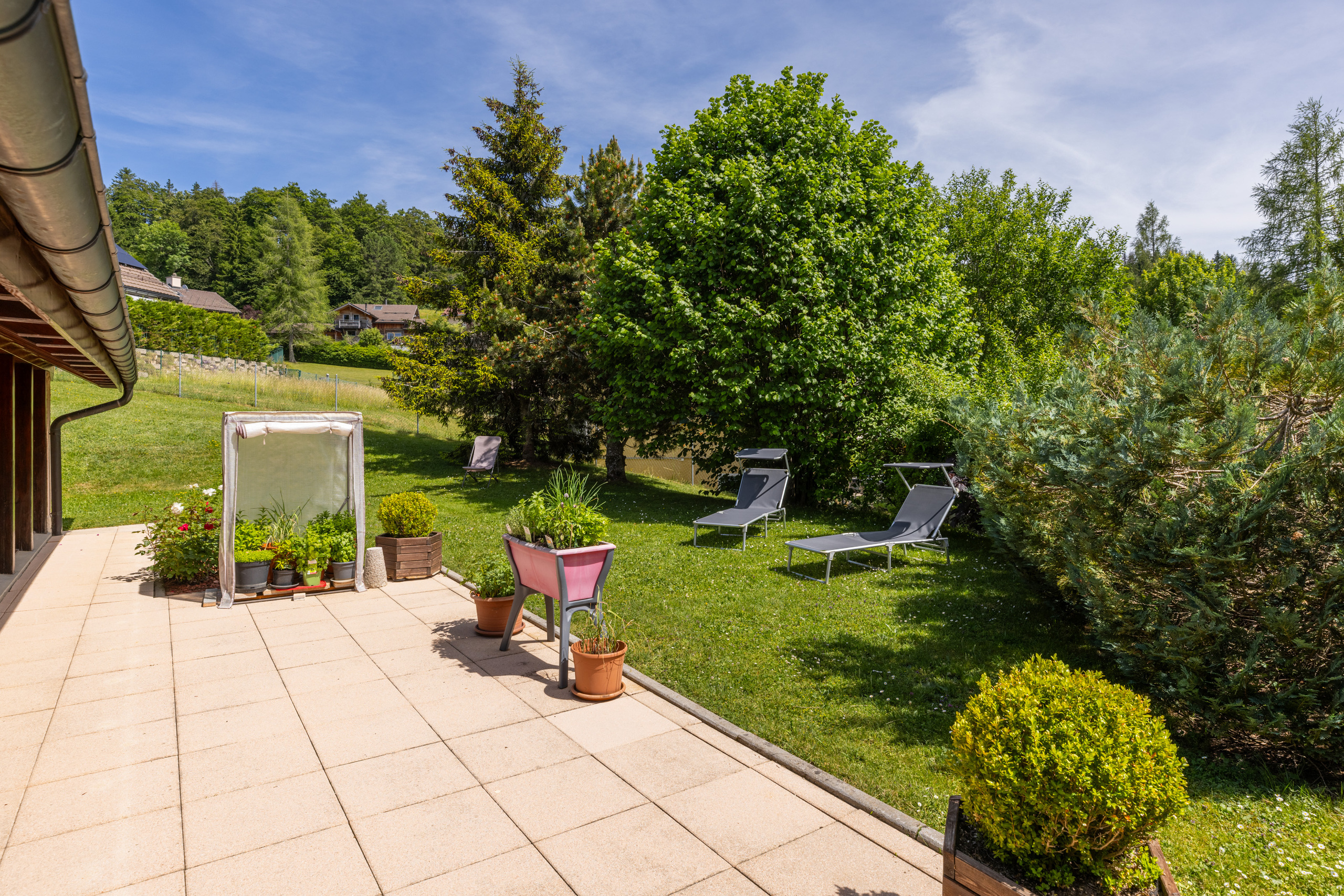 Terrasse avec jardin