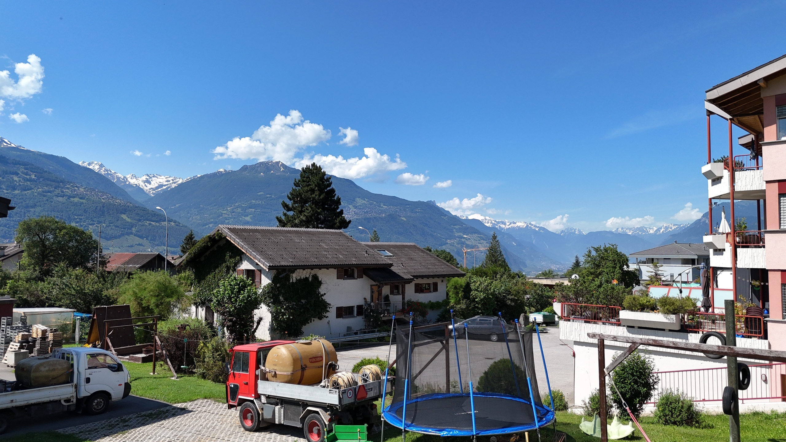 Vue sud-ouest des appartements sud du rez supérieur 