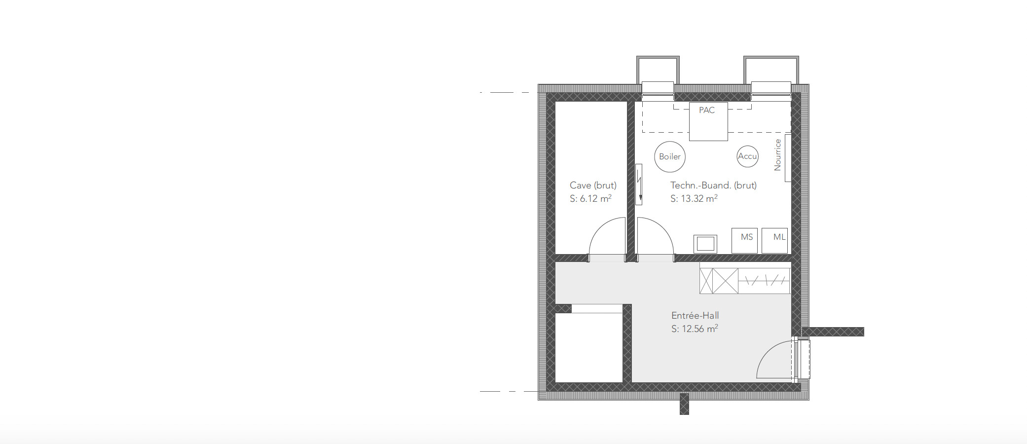 Sous-Sol avec ascenseur rez-de-chaussé