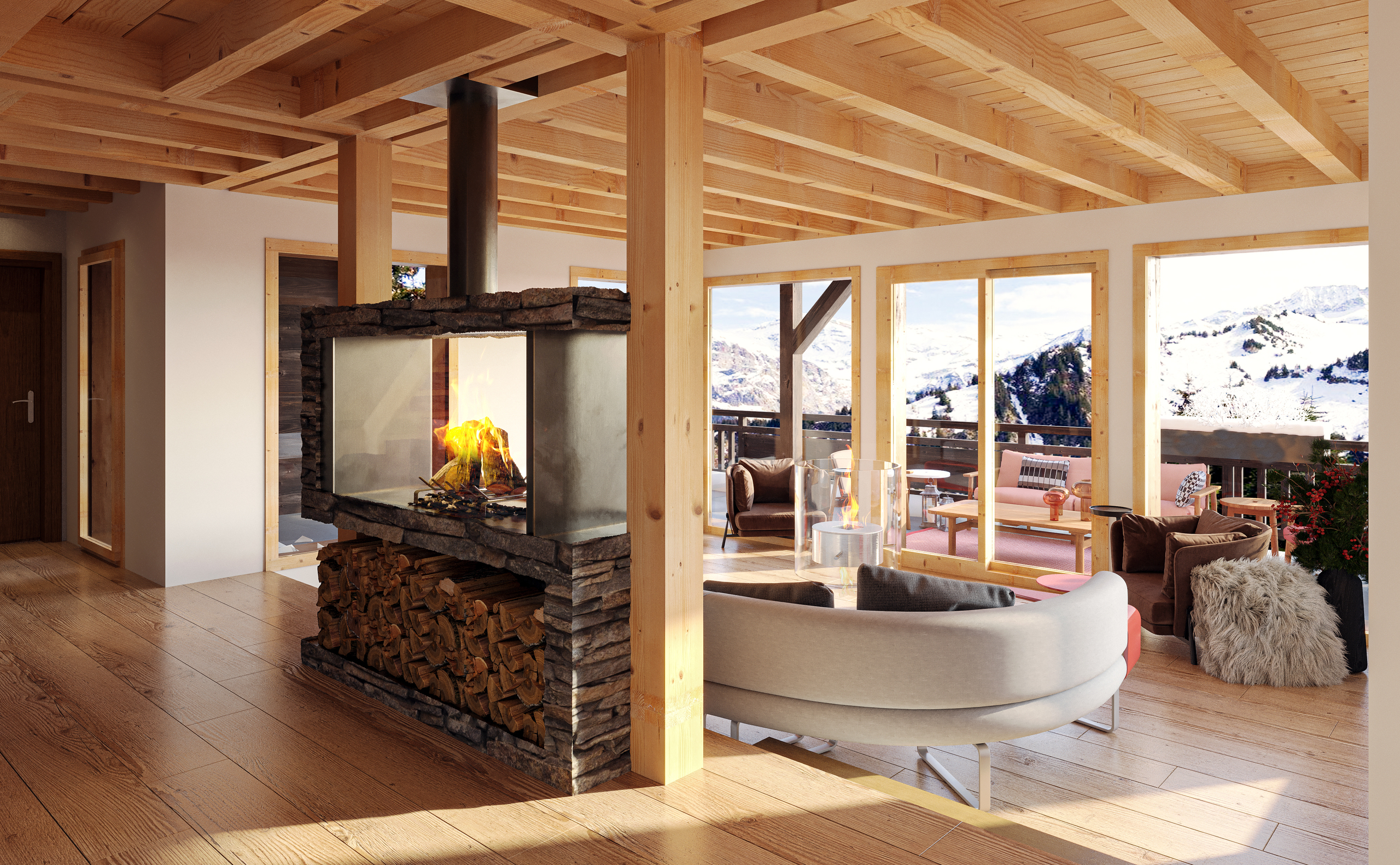 Espace de vie et vue panoramique