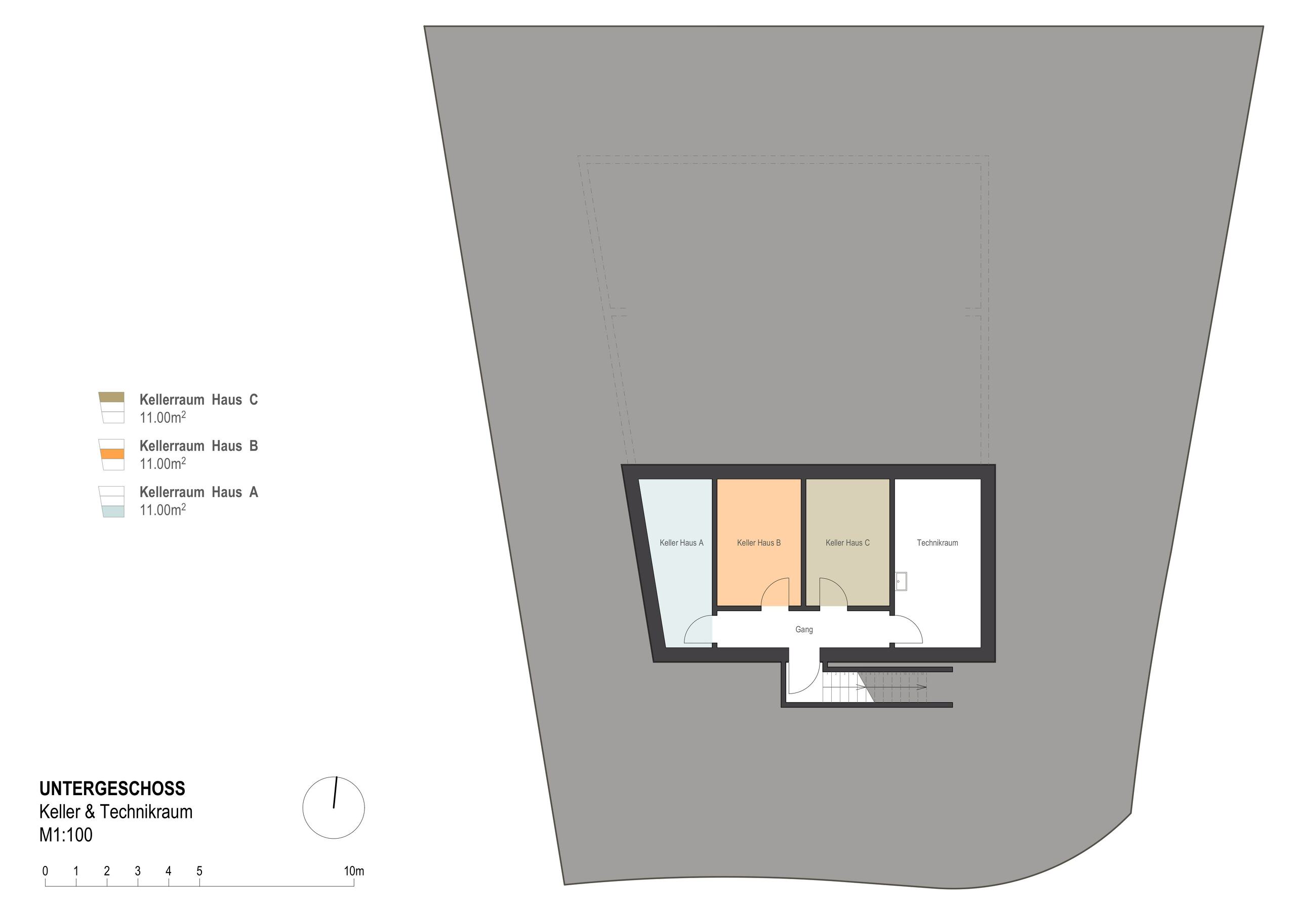 Untergeschoss Haus A Kellerräume und Technikraum