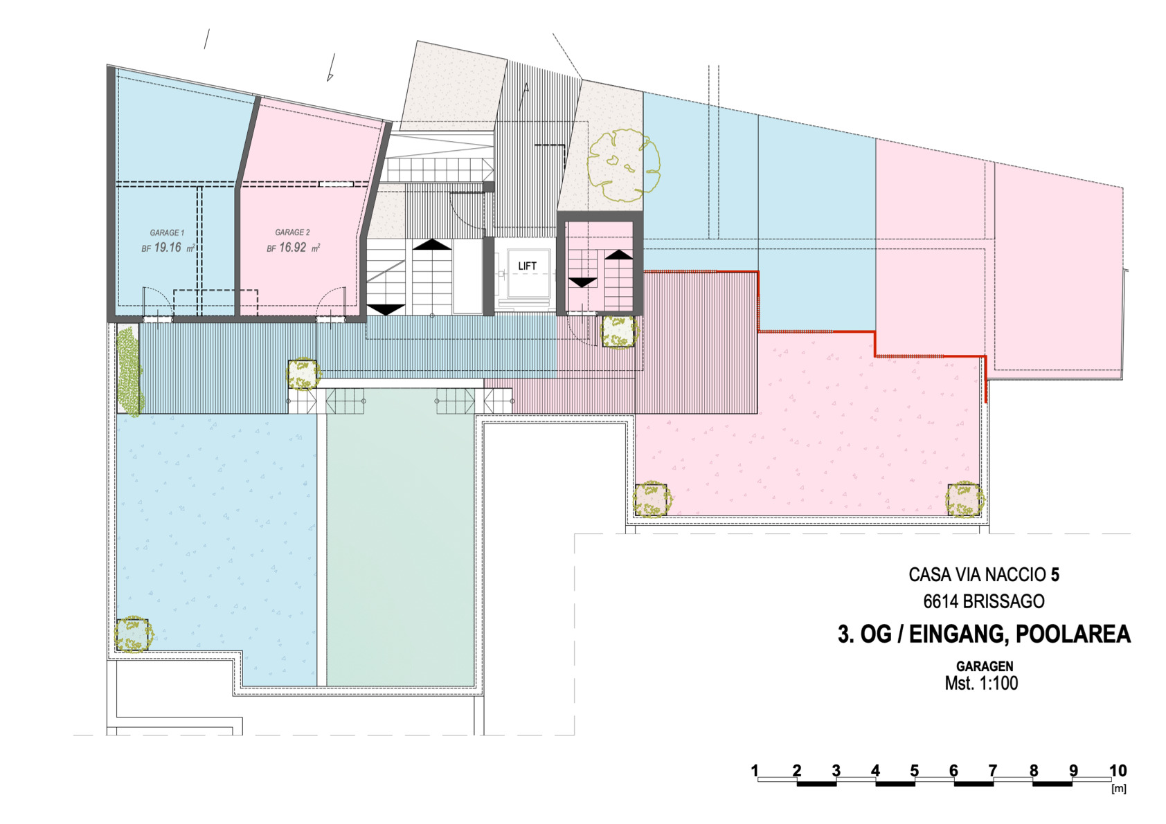 3.OG Poolarea / Eingang / Garage