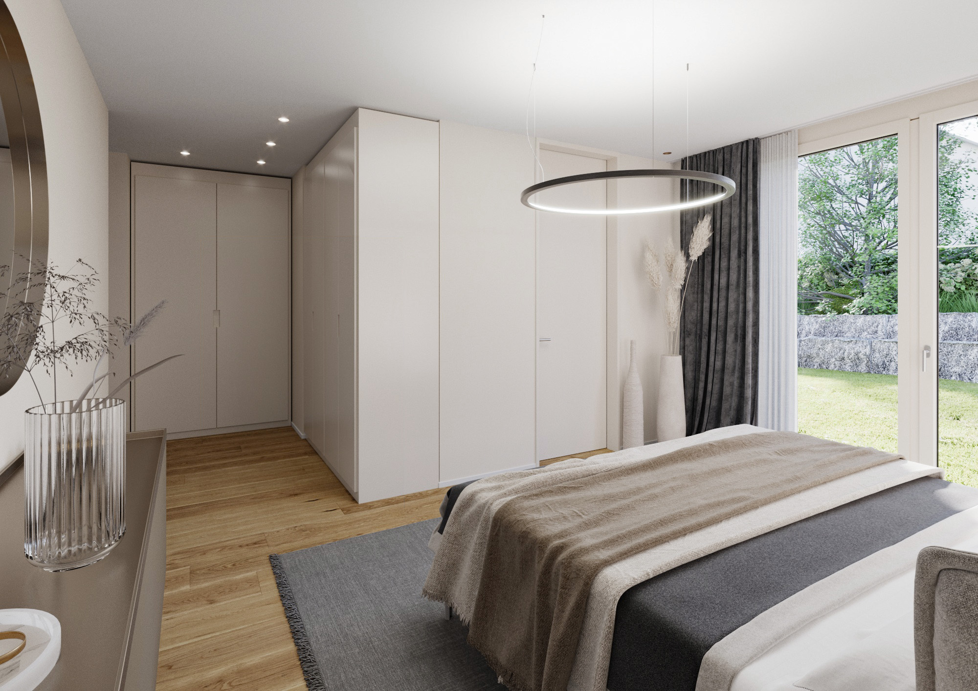 Schlafzimmer mit Einbauschränken