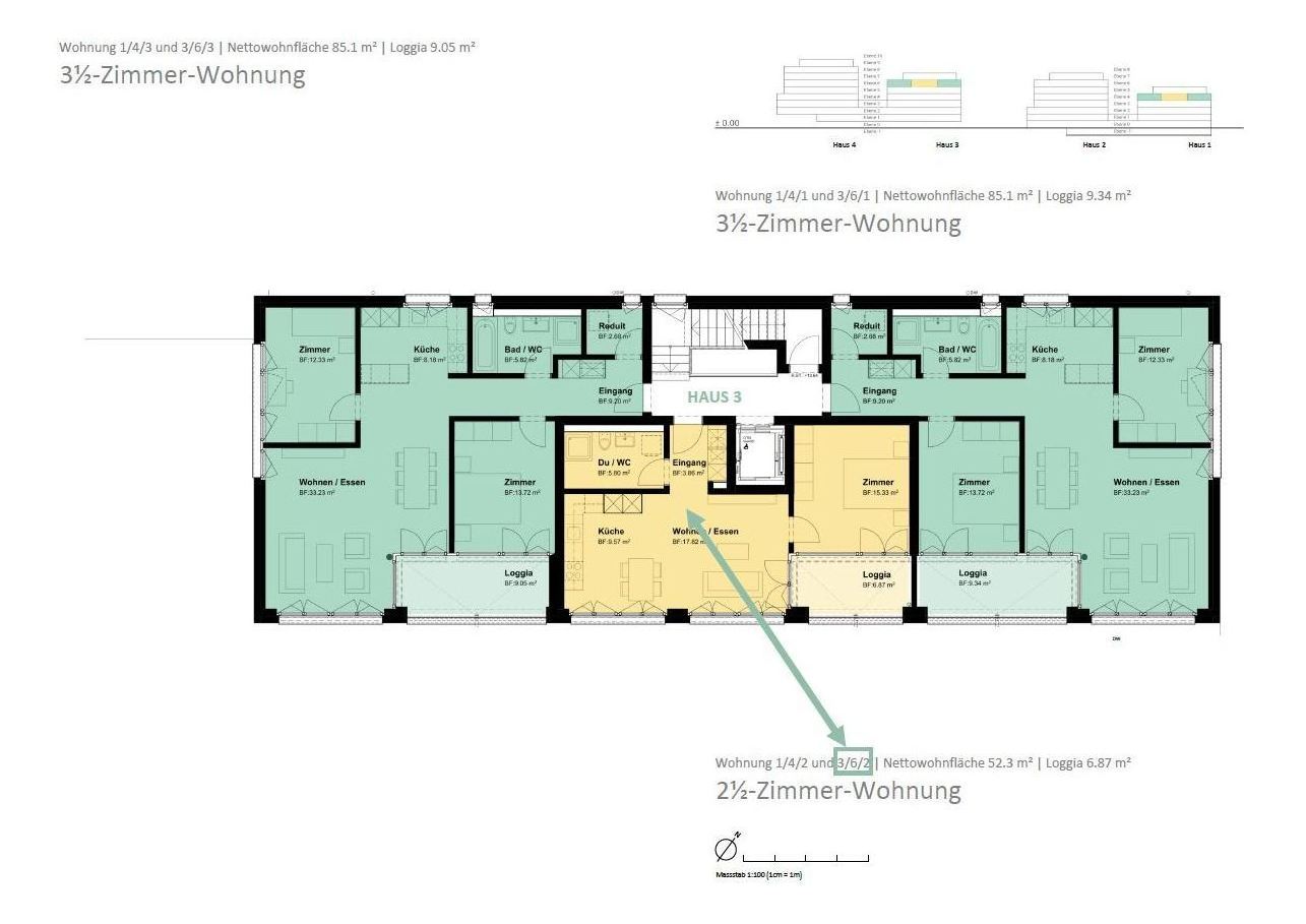 Grundriss WHG 3/6/2_2.5-Zi_Ebene 6 Grundriss WHG 3/6/2_2.5-Zi_Ebene 6