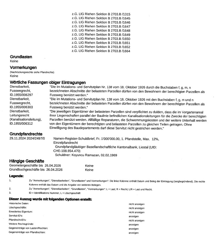 Grundbuchauszug Seite 2