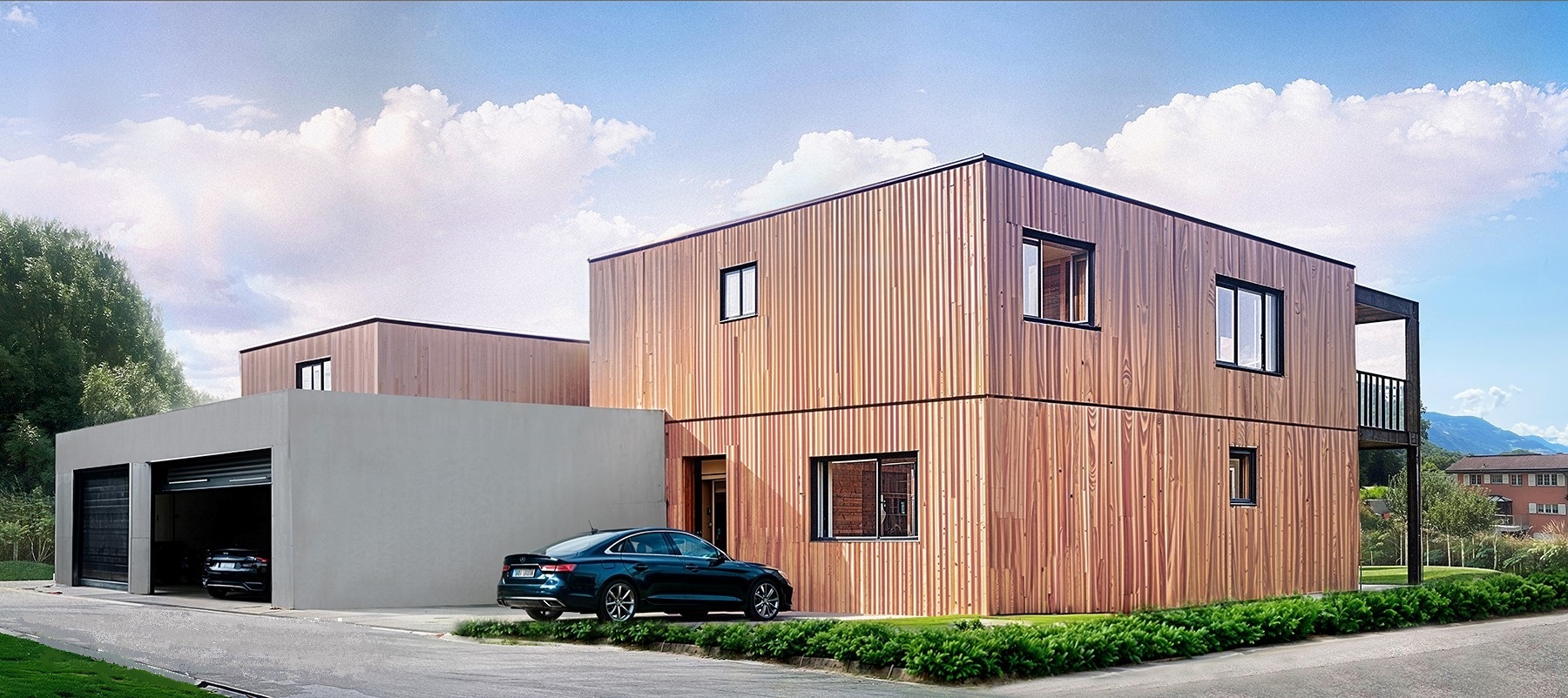 Garage et façades est et nord