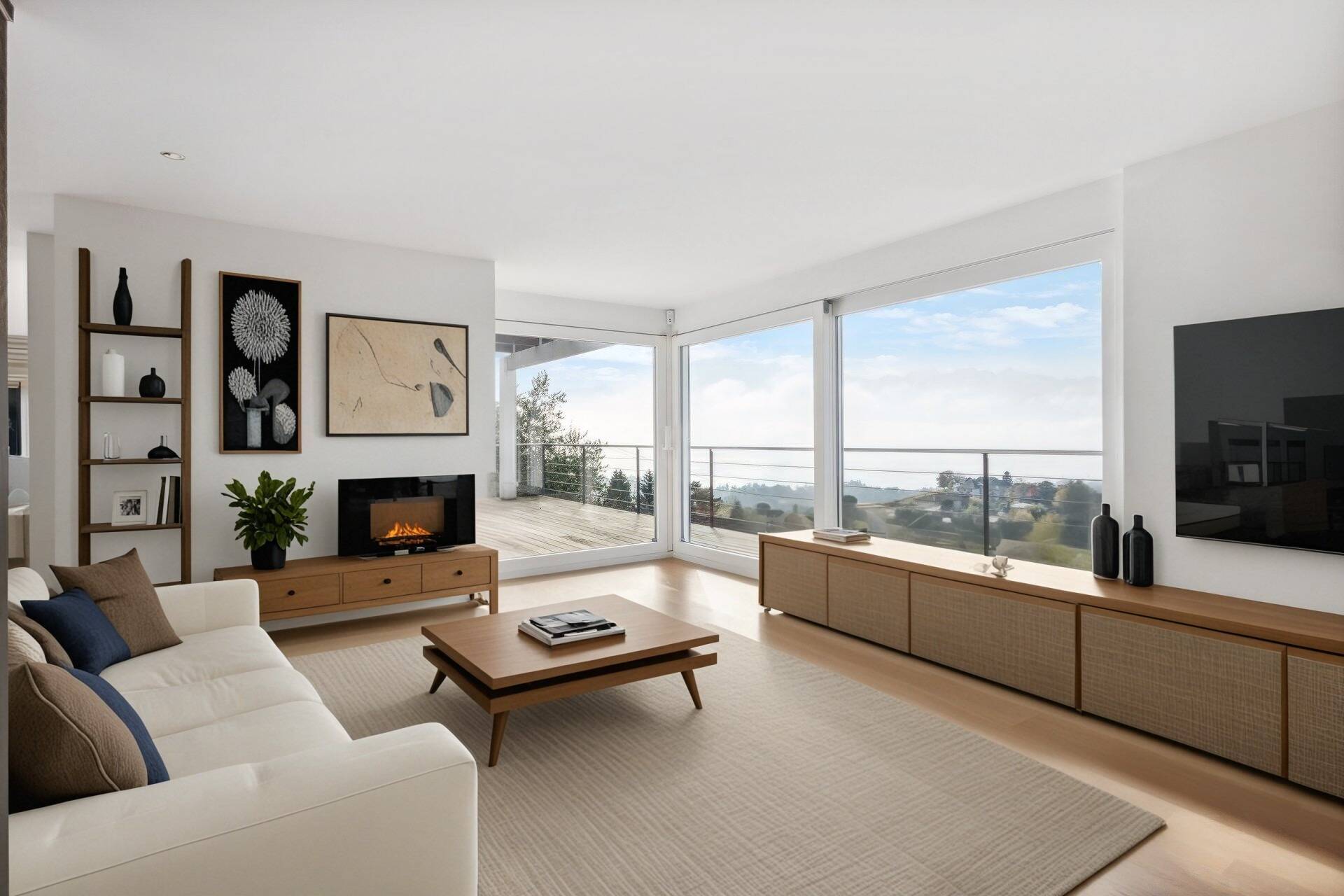 séjour avec accès au deck