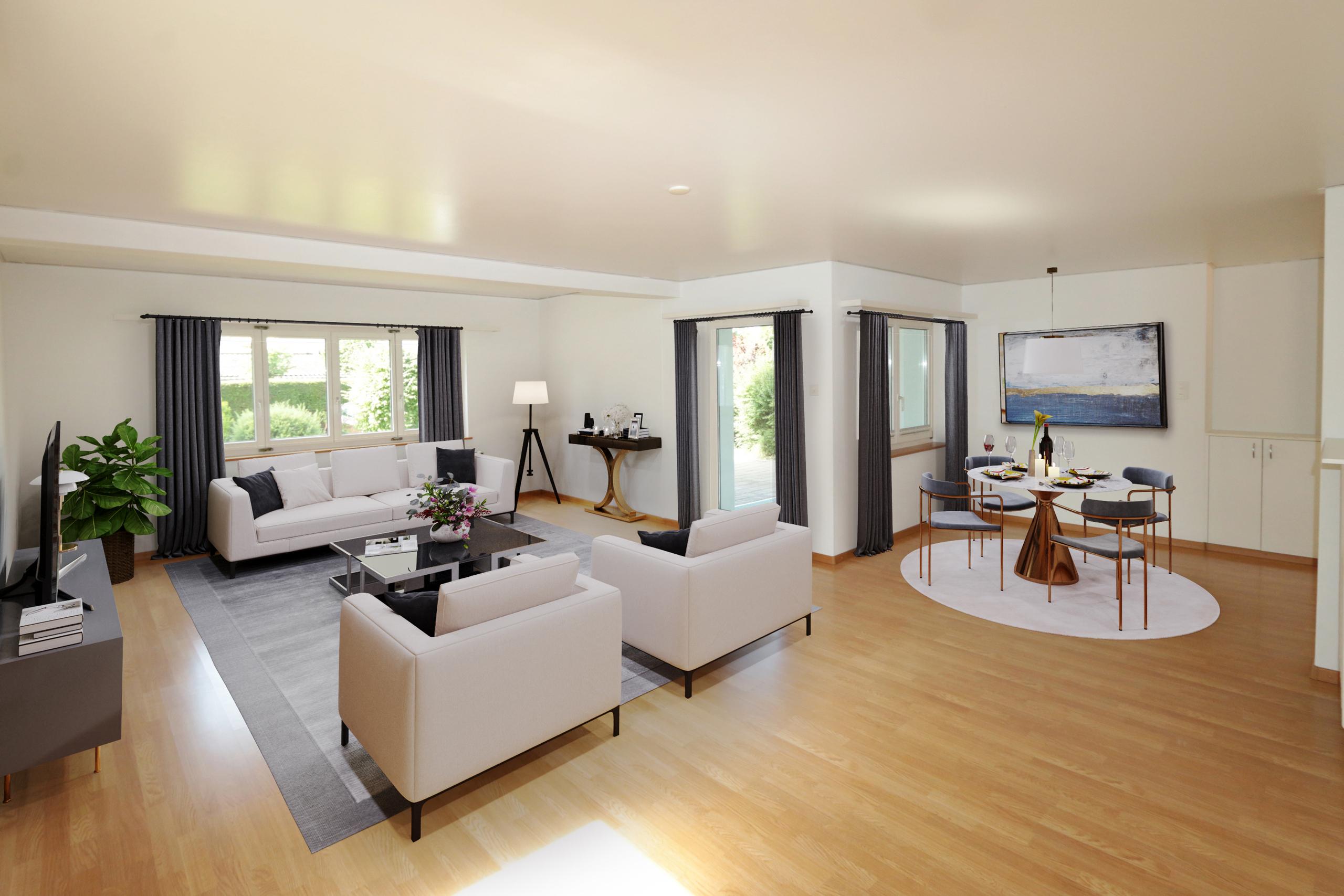 Möblierungsbeispiel Wohnbereich