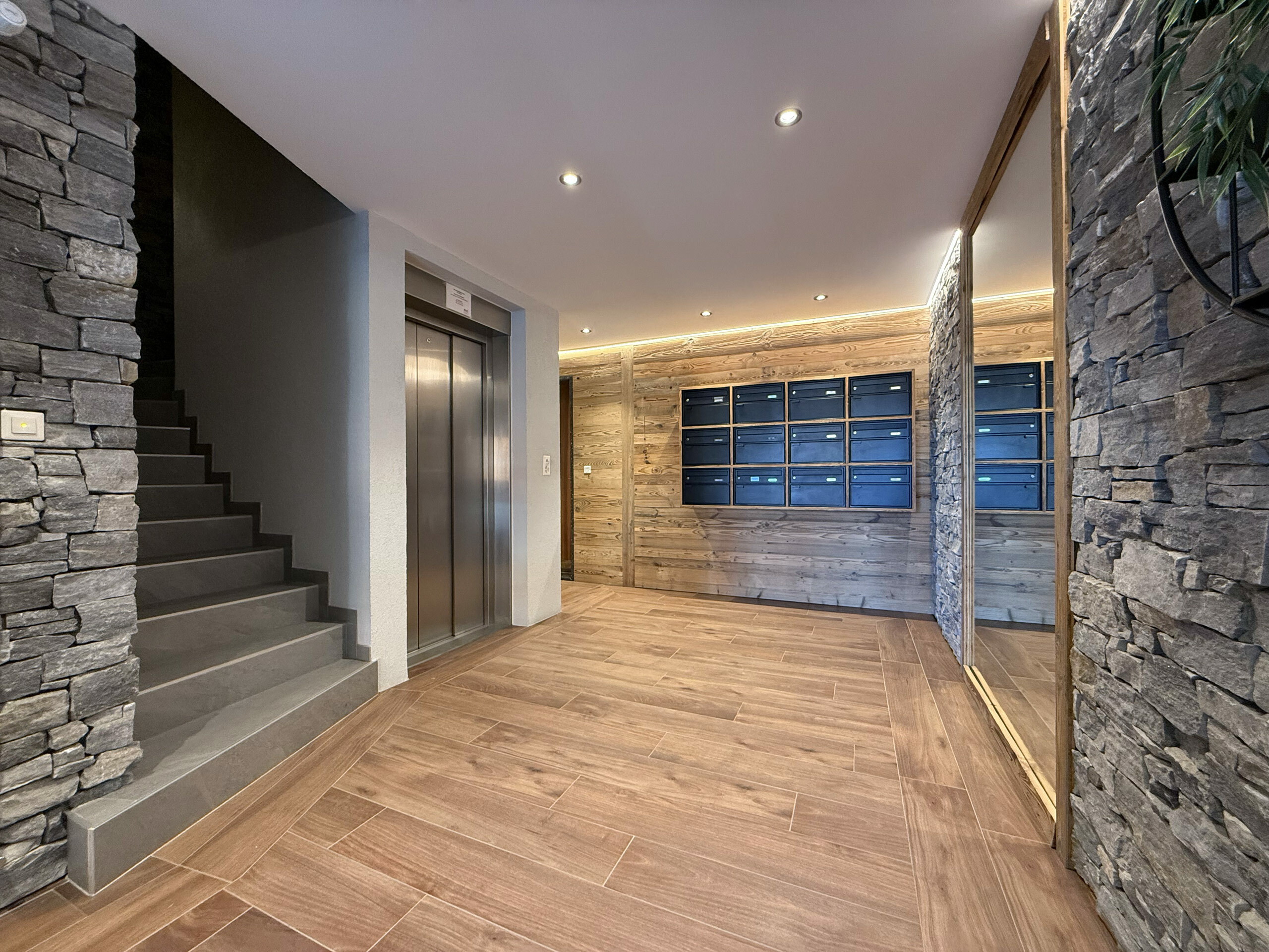 Building entrance hall with elevator Building entrance hall with elevator