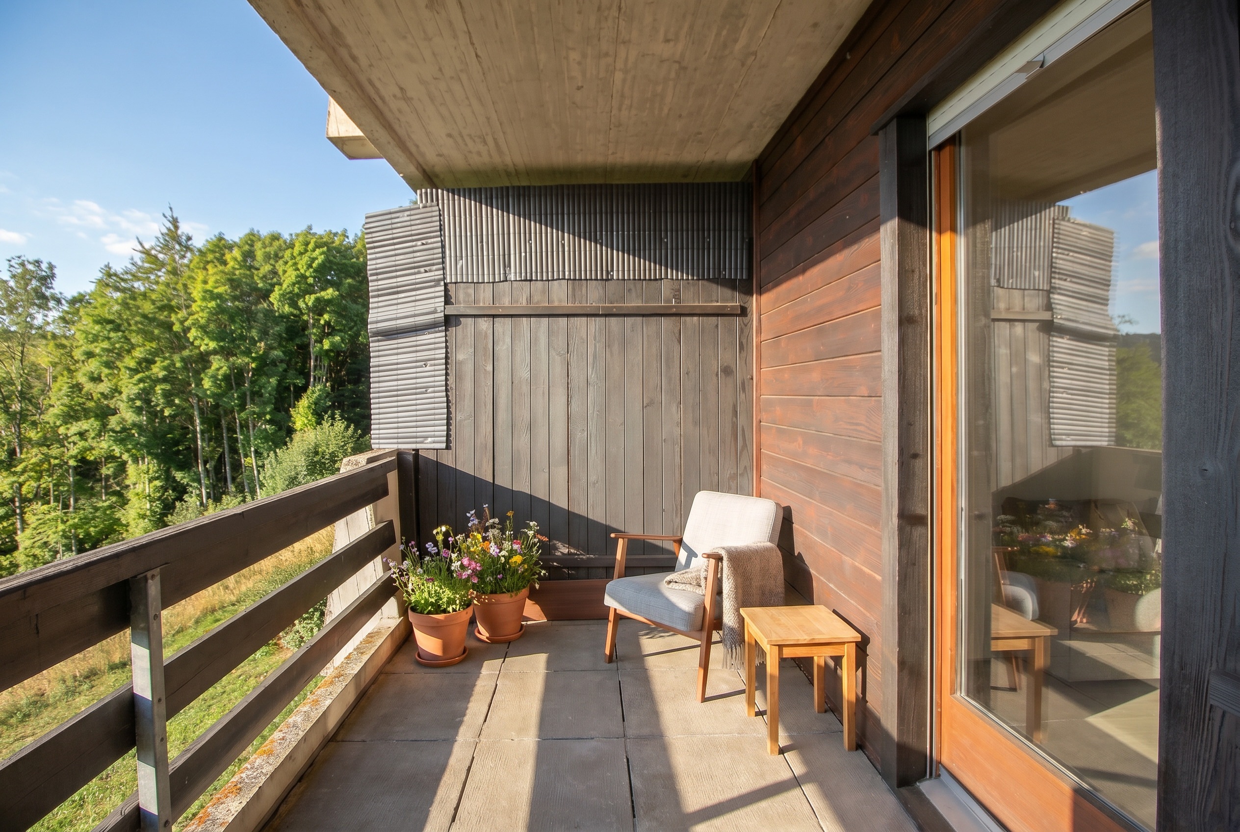 Balcon au 2ème niveau exposé Sud