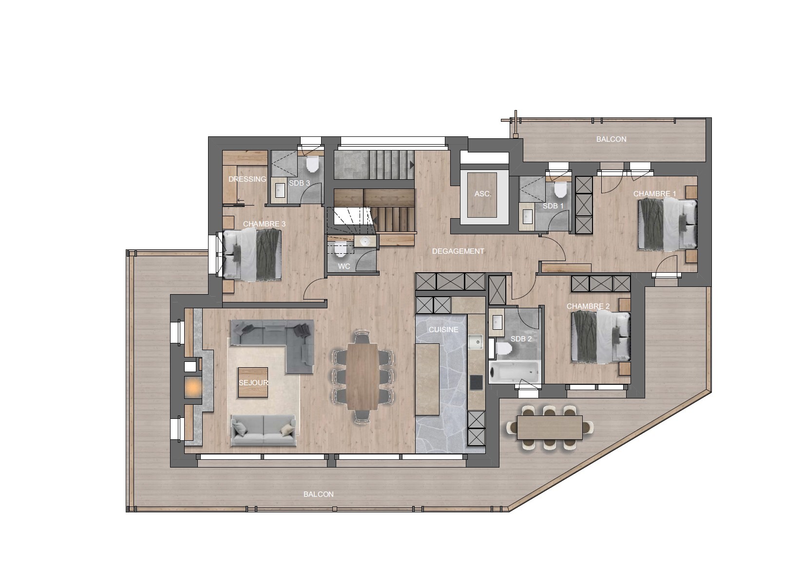 Plan du rez-de-chaussée – Appartement Gentianes Duplex Combles - Verbier Plan du rez-de-chaussée – Appartement Gentianes Duplex Combles - Verbier