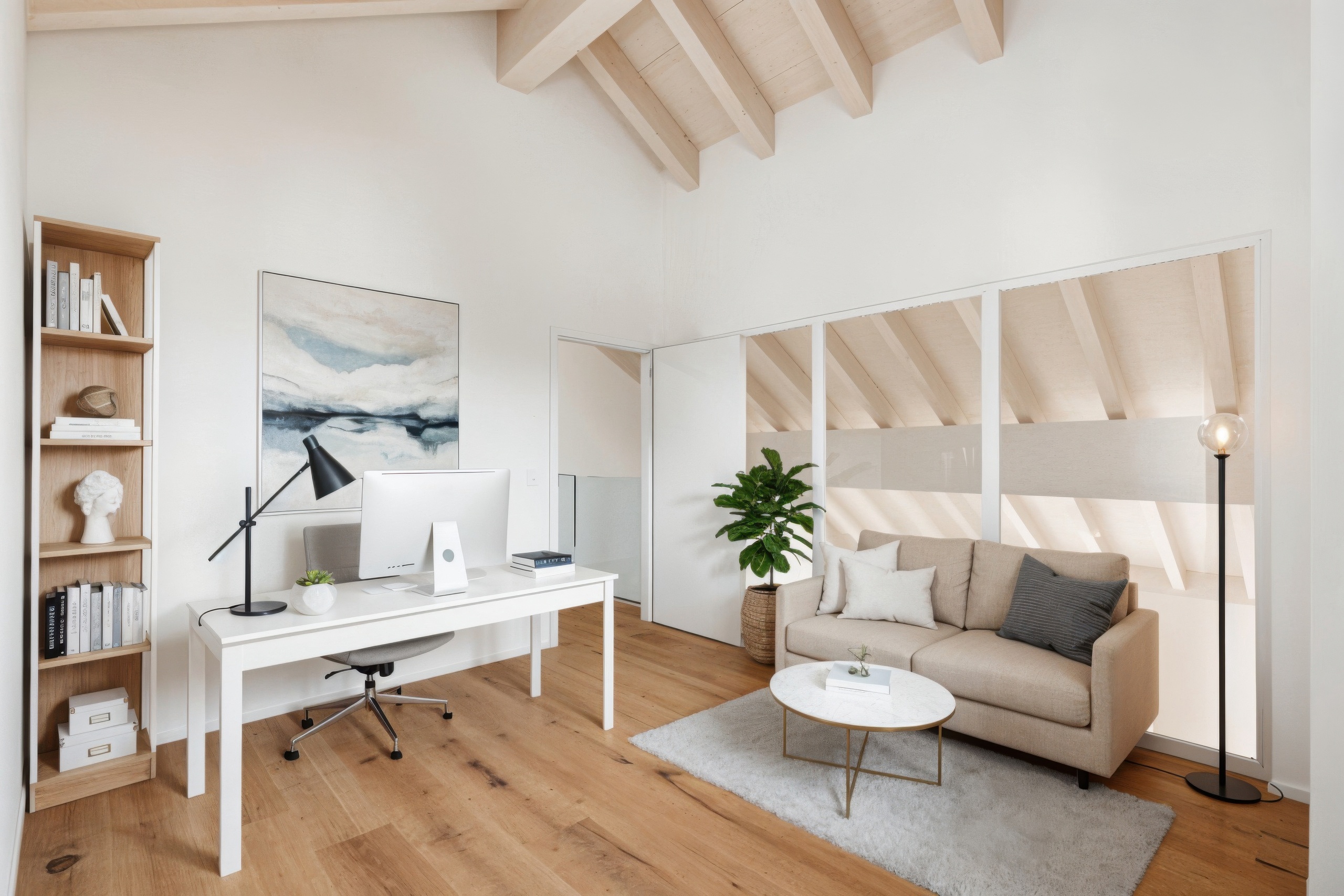 Chambre combles avec aménagement virtuel