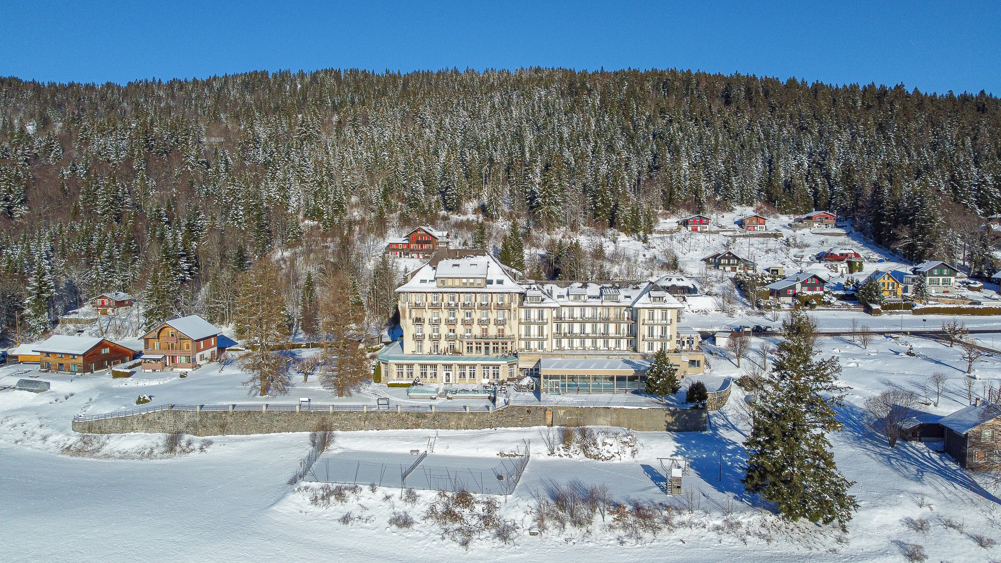 Vue aérienne du bâtiment