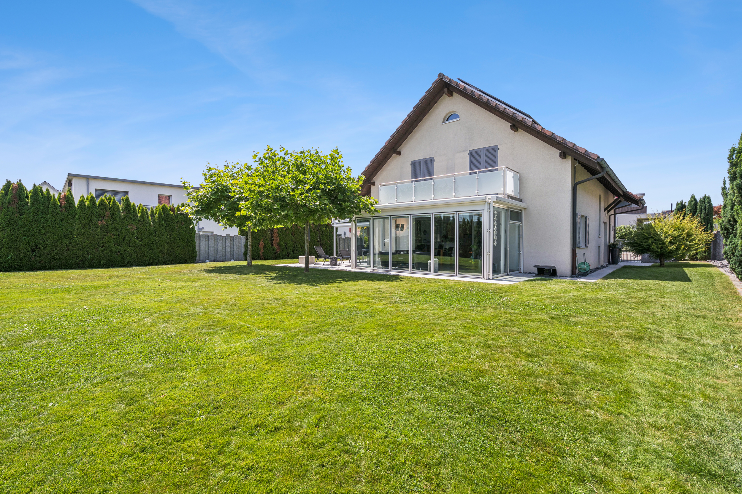 Ansicht EFH mit Wintergarten