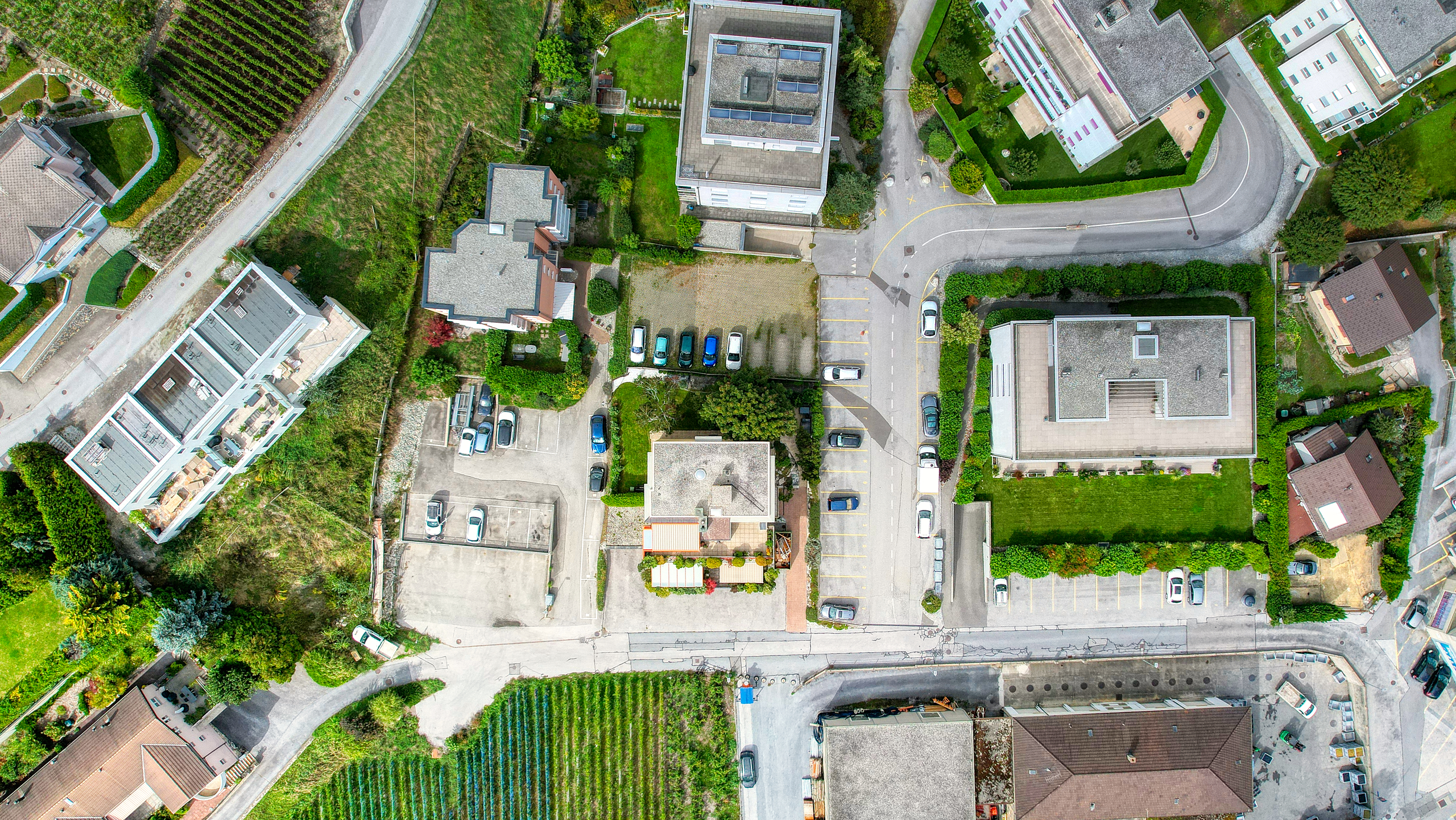 Appartement Sierre - Vue drone du quartier Appartement Sierre - Vue drone du quartier