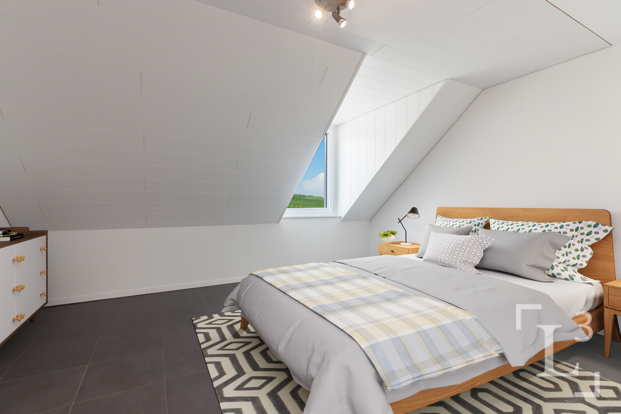 Home staging (meubles uniquement!) : Chambre 1 (Rez)