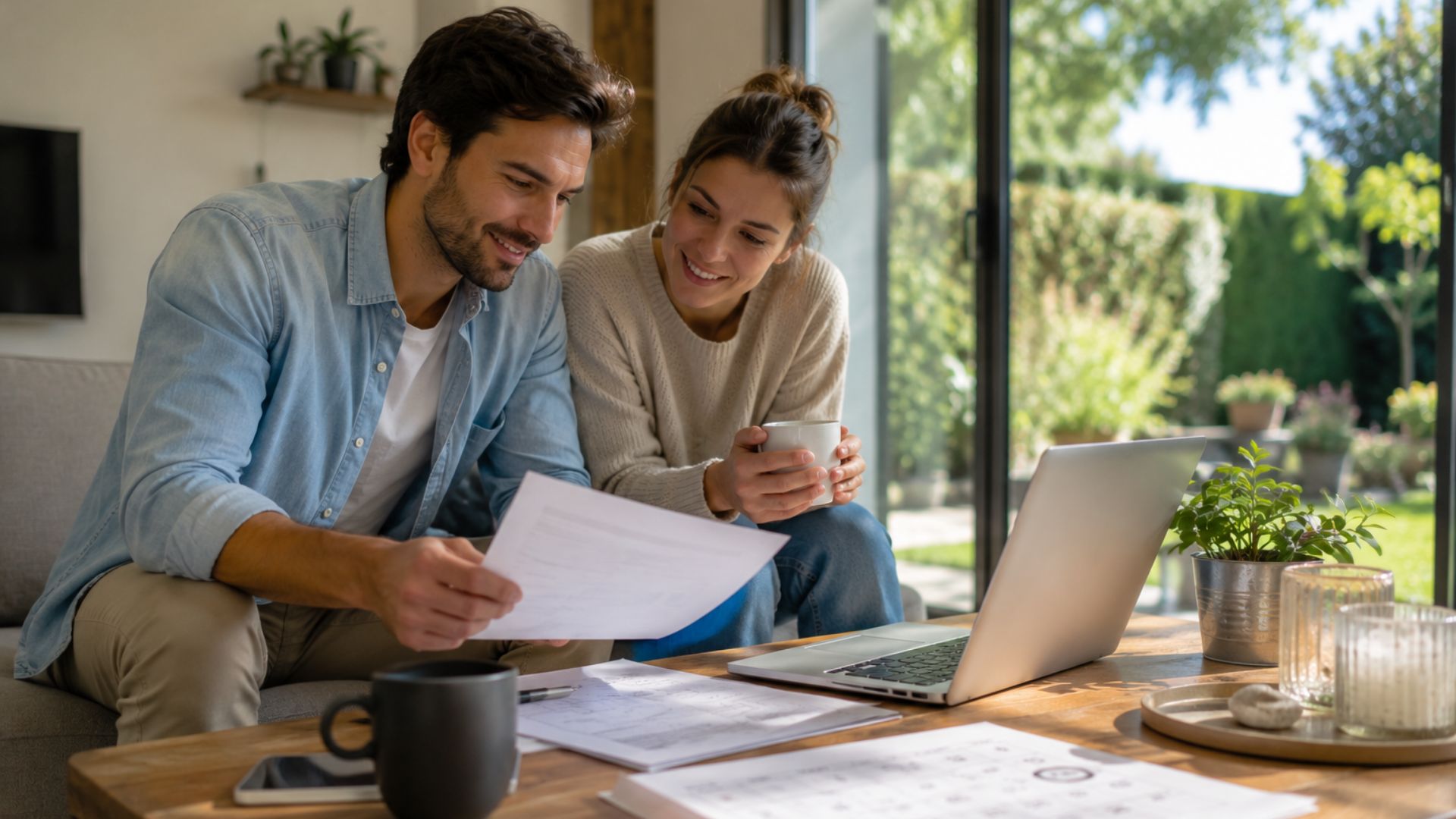 Couple préparant la vente de son bien immobilier au bon moment.