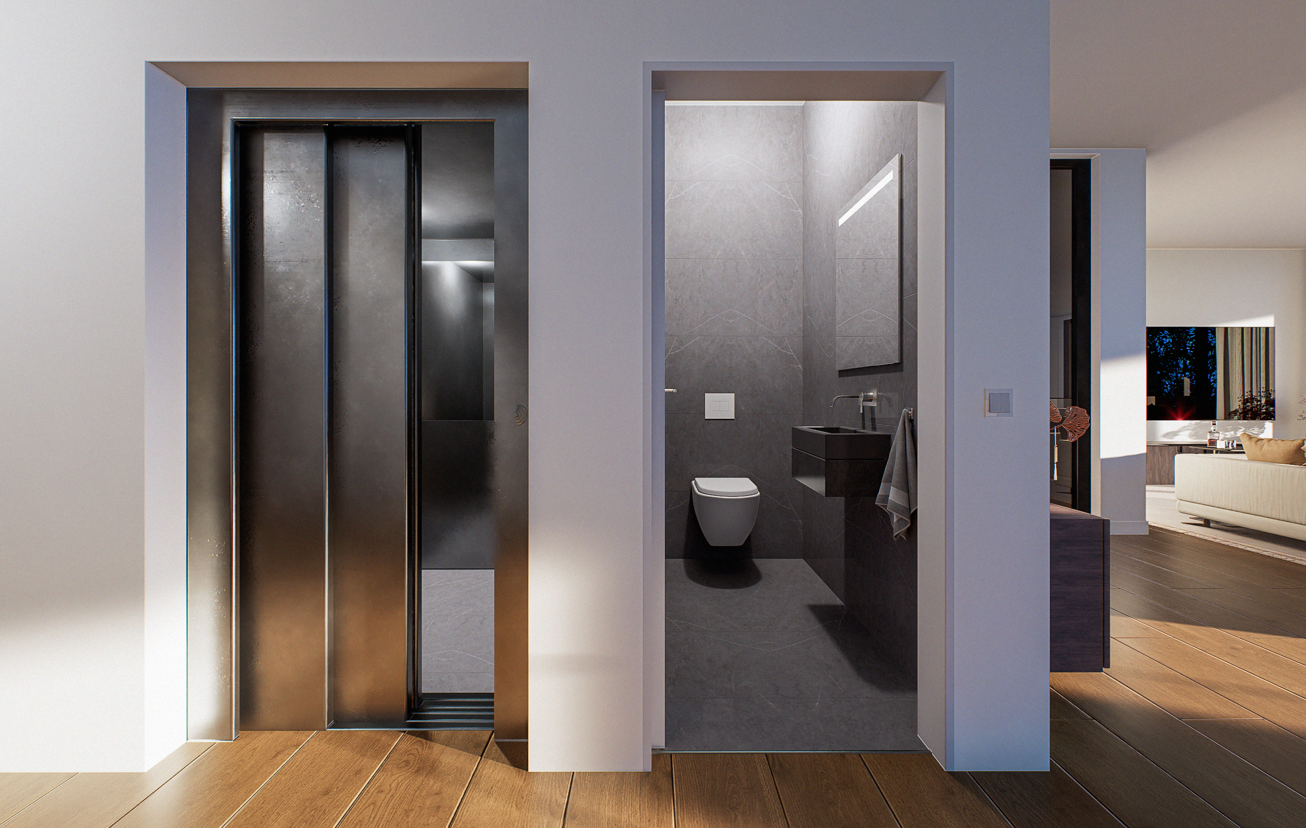 Der Eingangsberich mit Aufzug