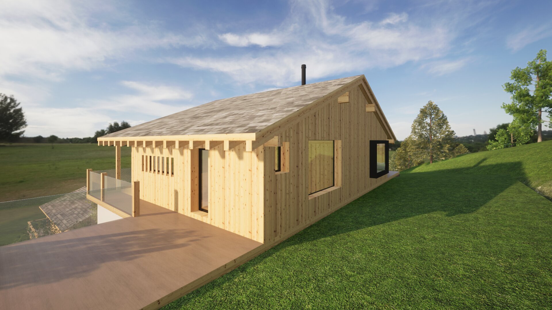 une petite maison avec un toit incliné qui ressemble à une petite maison