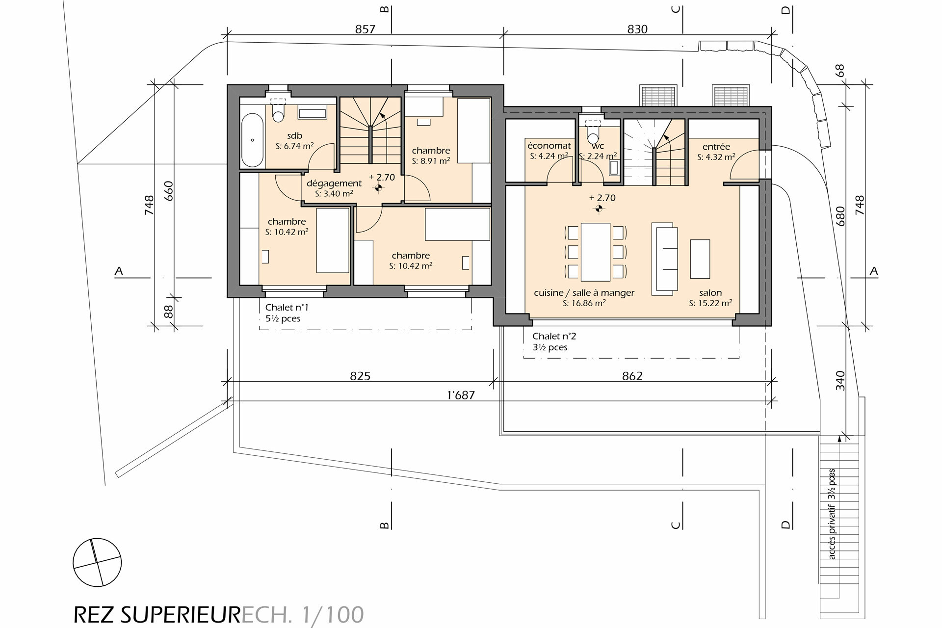 Plan du rez supérieur Plan du rez supérieur