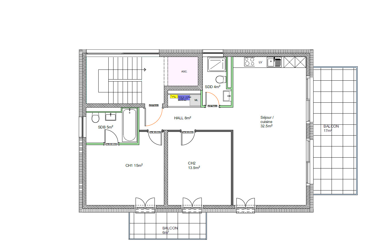 Plan d'étage 1 à 3