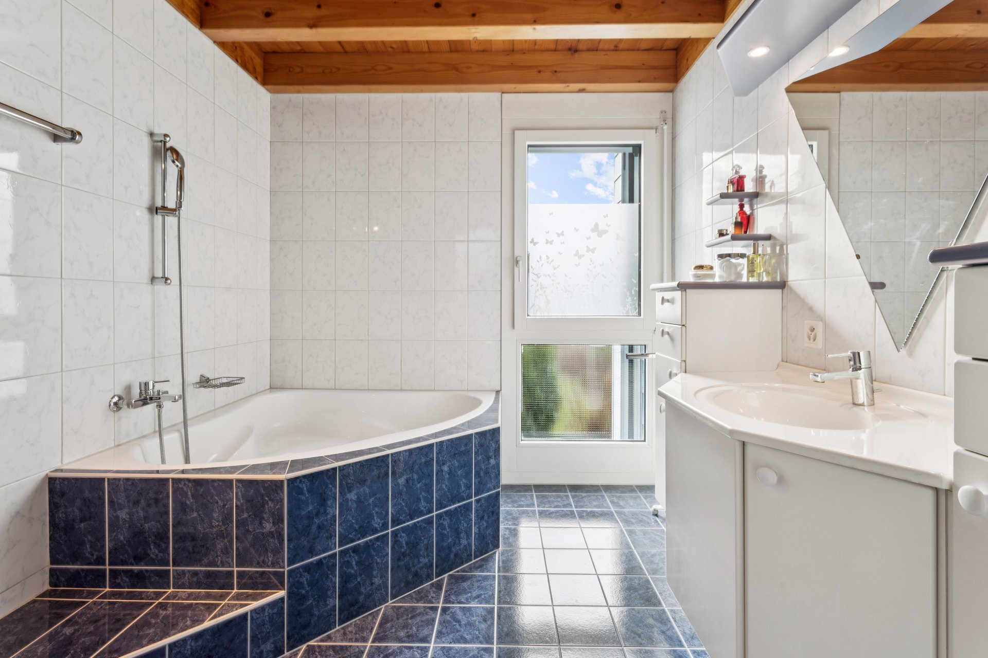 Salle de bains avec baignoire