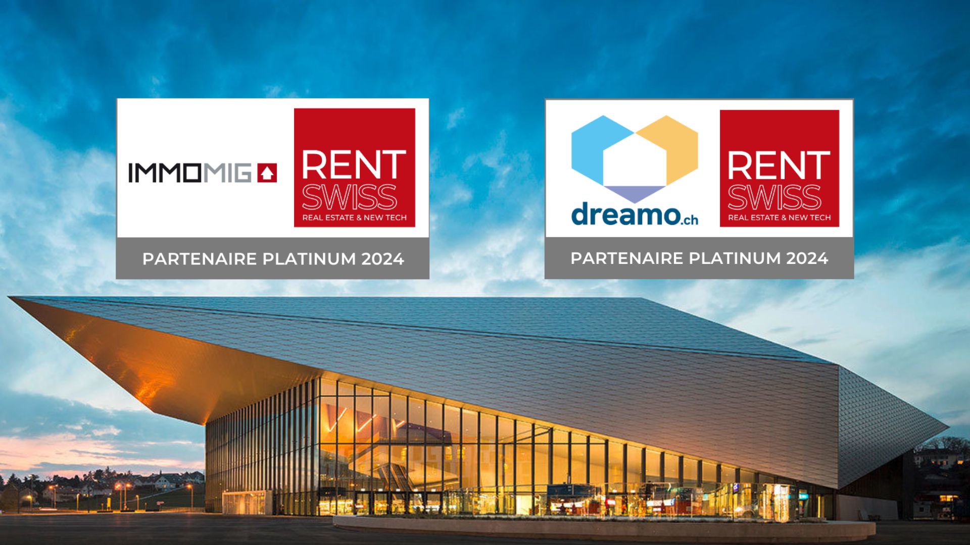 IMMOMIG et dreamo.ch, partenaires Platinum du salon immobilier RENT SWISS 2024 à Lausanne.