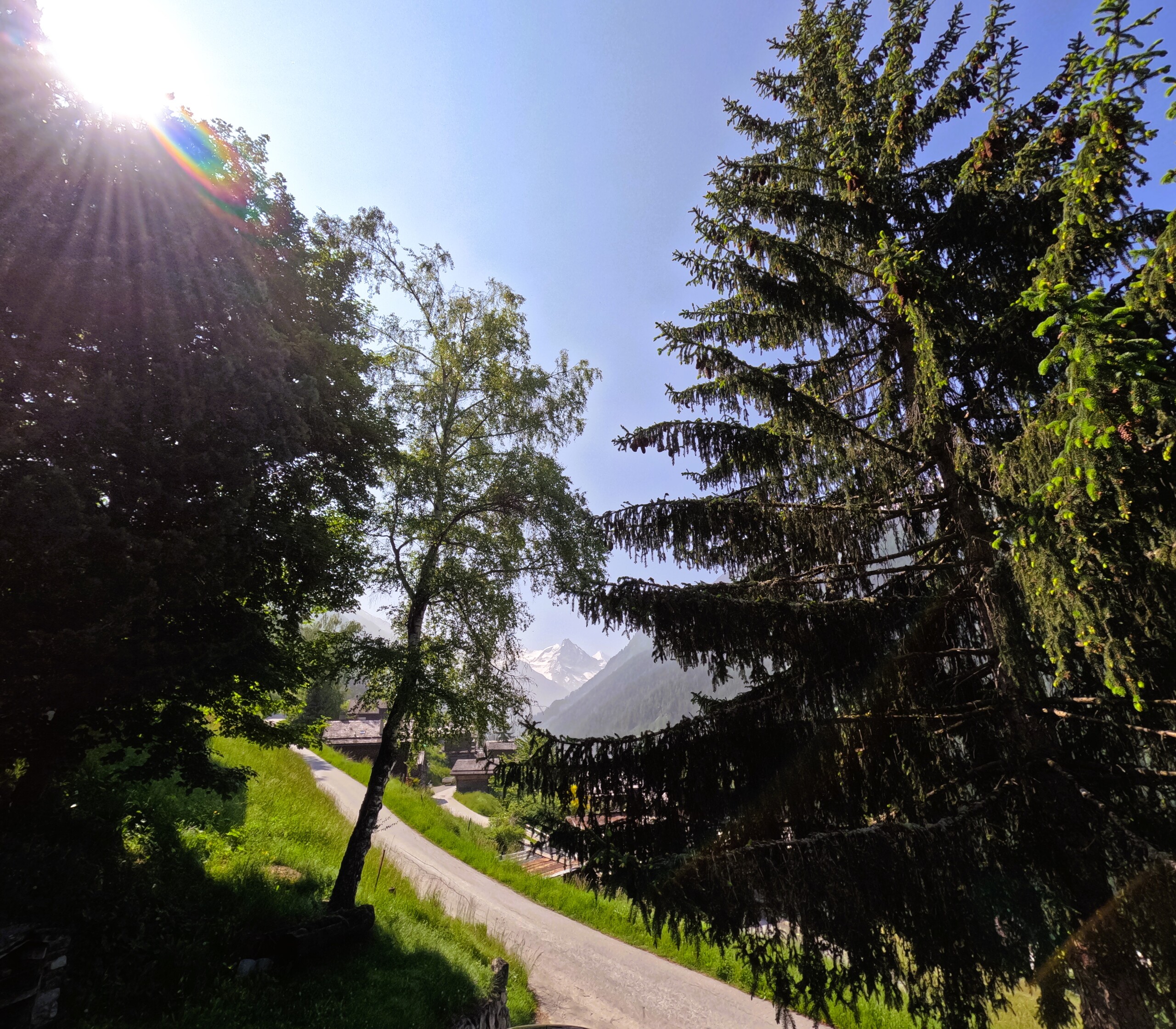 Vue du chalet sur le fond de vallée  Vue du chalet sur le fond de vallée